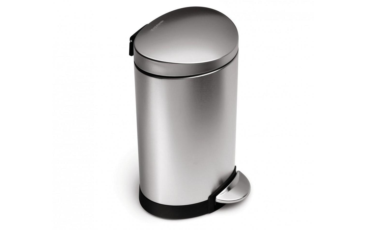 simplehuman Treteimer CW1834CB – 6 l – Edelstahl, rund – Anti-Fingerprint, mit Innenkübel