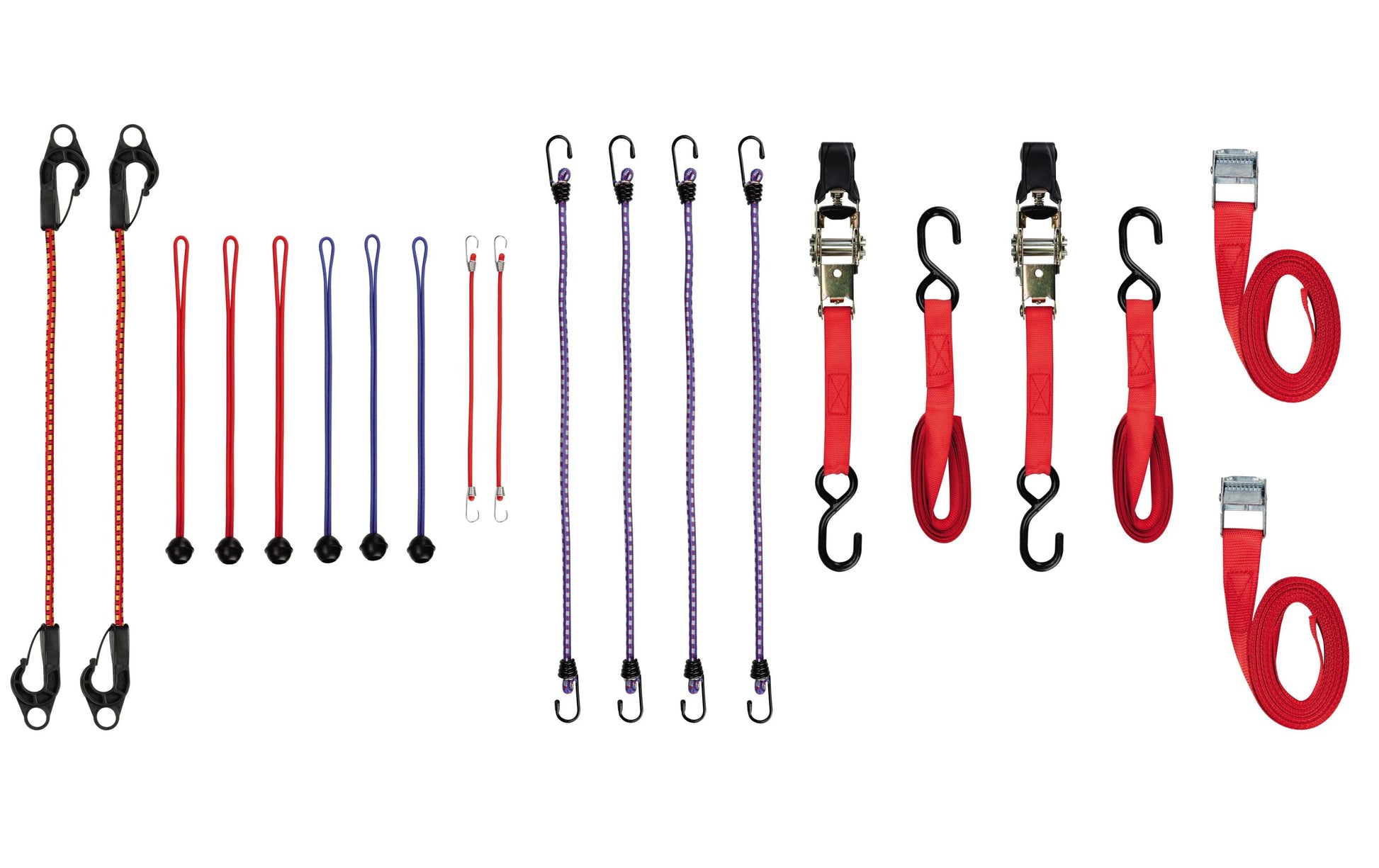Perel Gummi-Spannseil – 1 m, 2 mm – für Auto – mehrfarbig – 18 Stk.
