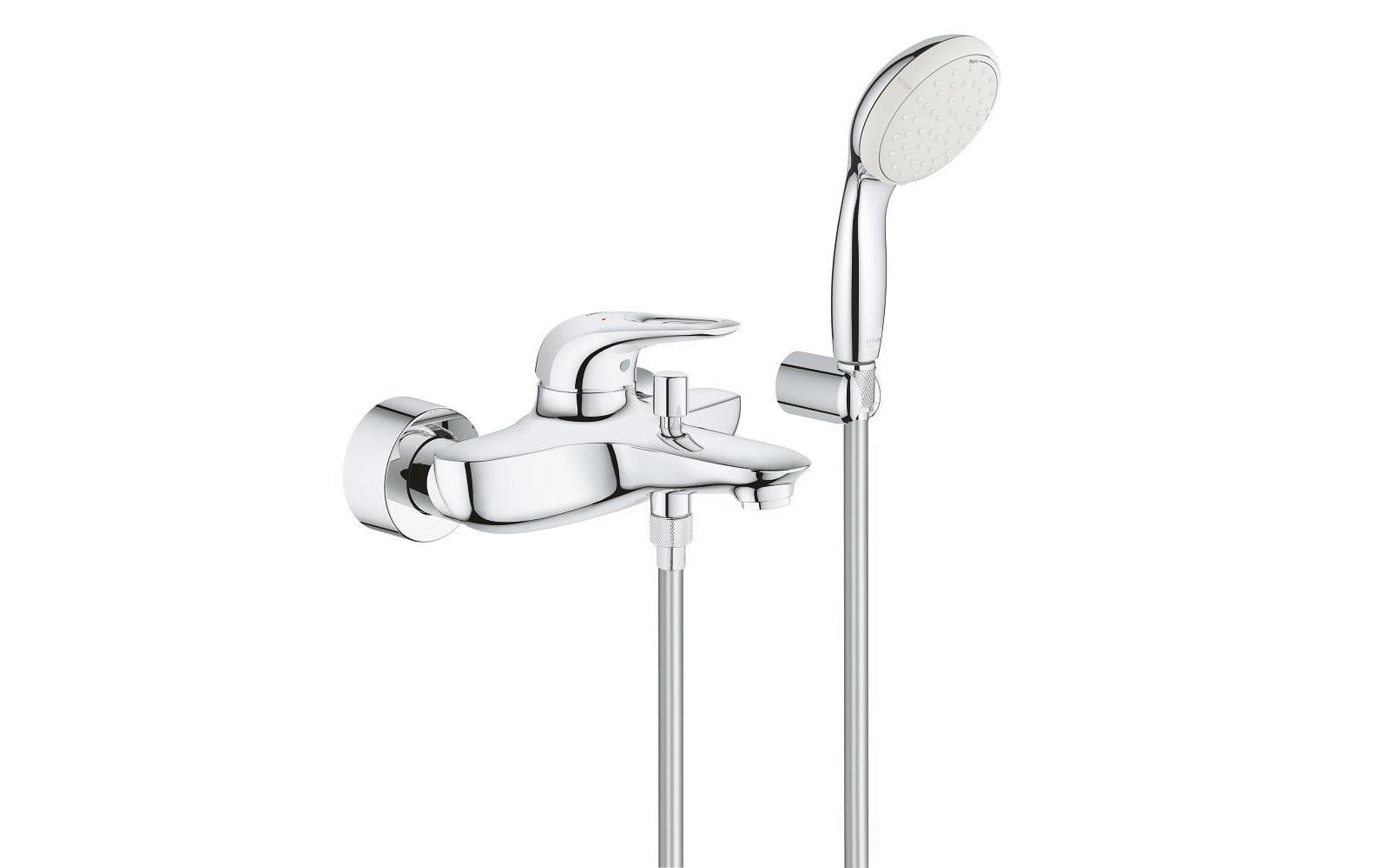 GROHE Eurostyle Badebatterie – 20,4×19,5 cm, Messing, Einhebelmischer, Chrom