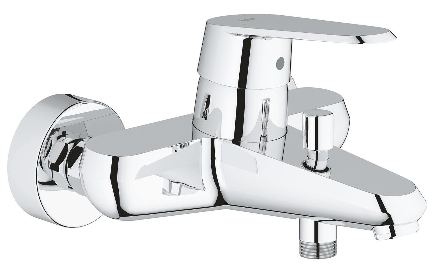 GROHE Eurodisc Cosmopolitan Wannenbatterie – 190 × 150 mm, Anschlussmass 1/2, Chrom, für Badewanne & Dusche