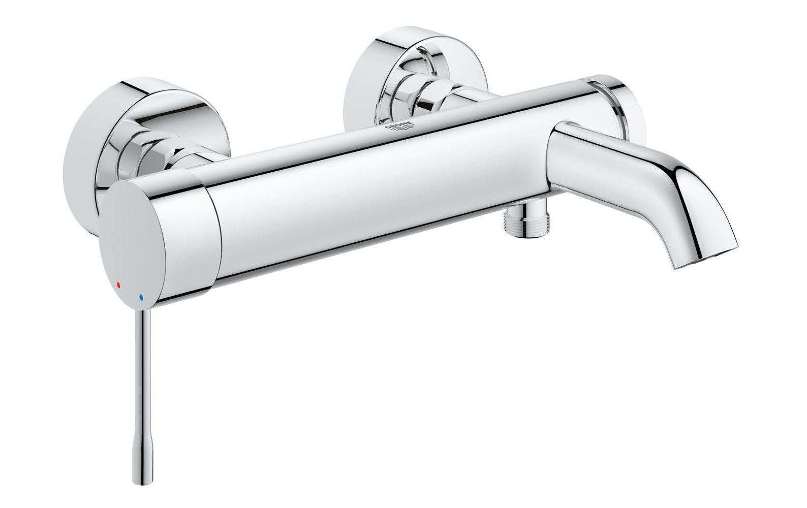 GROHE Essence Badebatterie – Einhebelmischer, Messing, Wandmontiert, Chrom