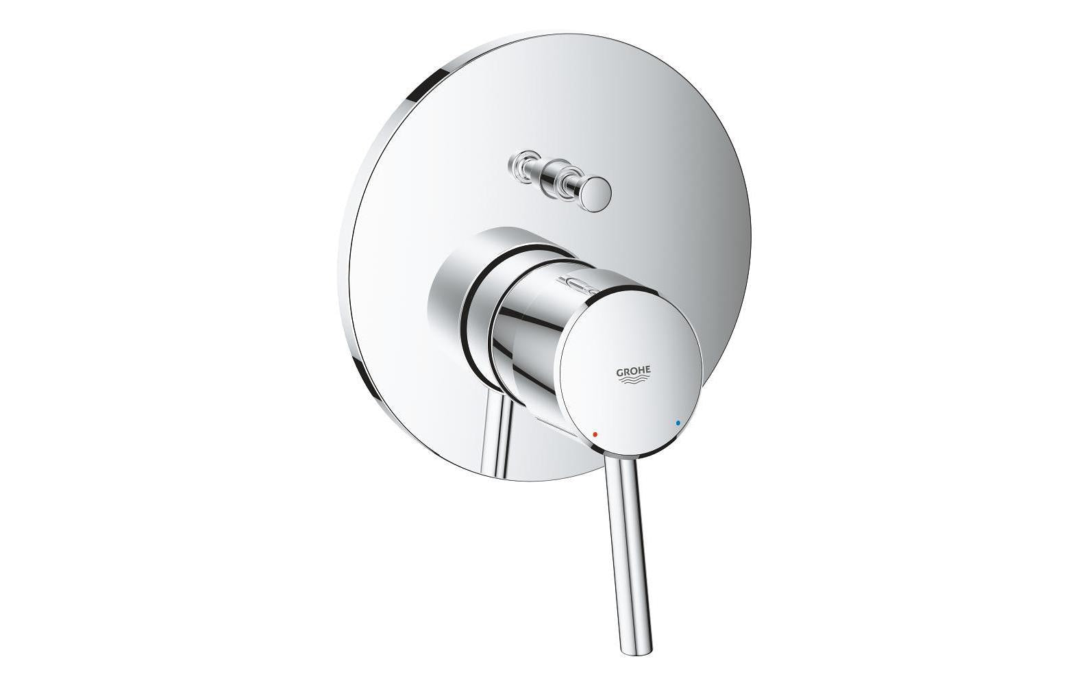 GROHE Badebatterie Concetto – Einhebelmischer, Messing, Wandmontiert, Chrom