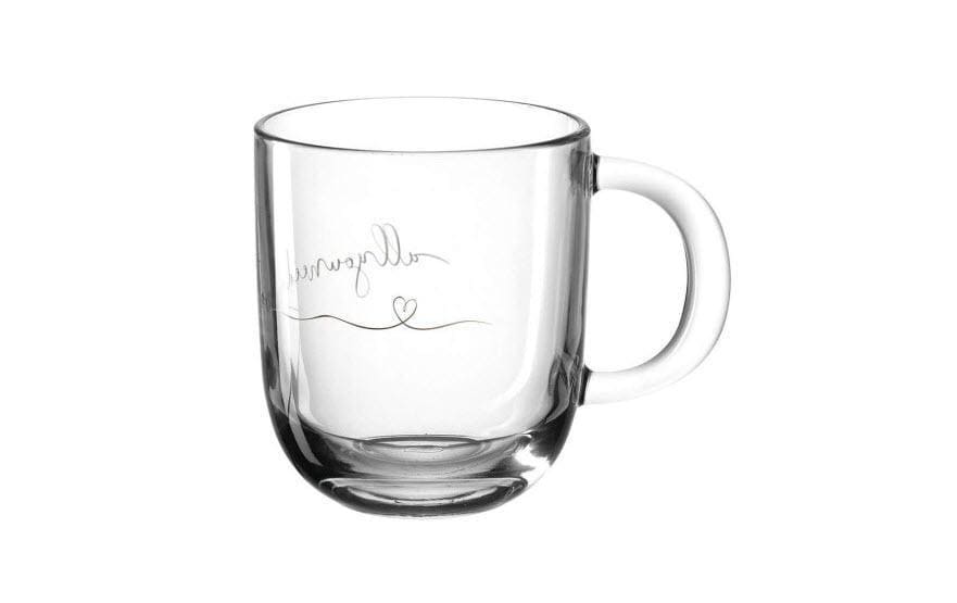 LEONARDO Kaffeetasse Emozione – 400 ml, Ø 8,7 cm, Glas, Transparent, spülmaschinenfest, mikrowellengeeignet