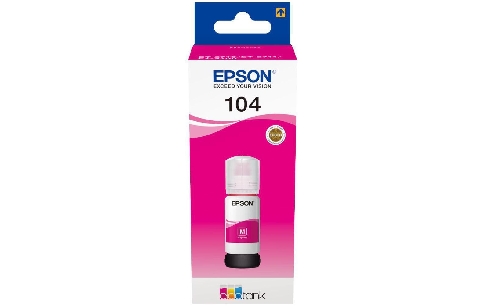 Epson Tintenpatrone 104, Magenta, 65 ml – für Inkjetdrucker/Multifunktionsgeräte