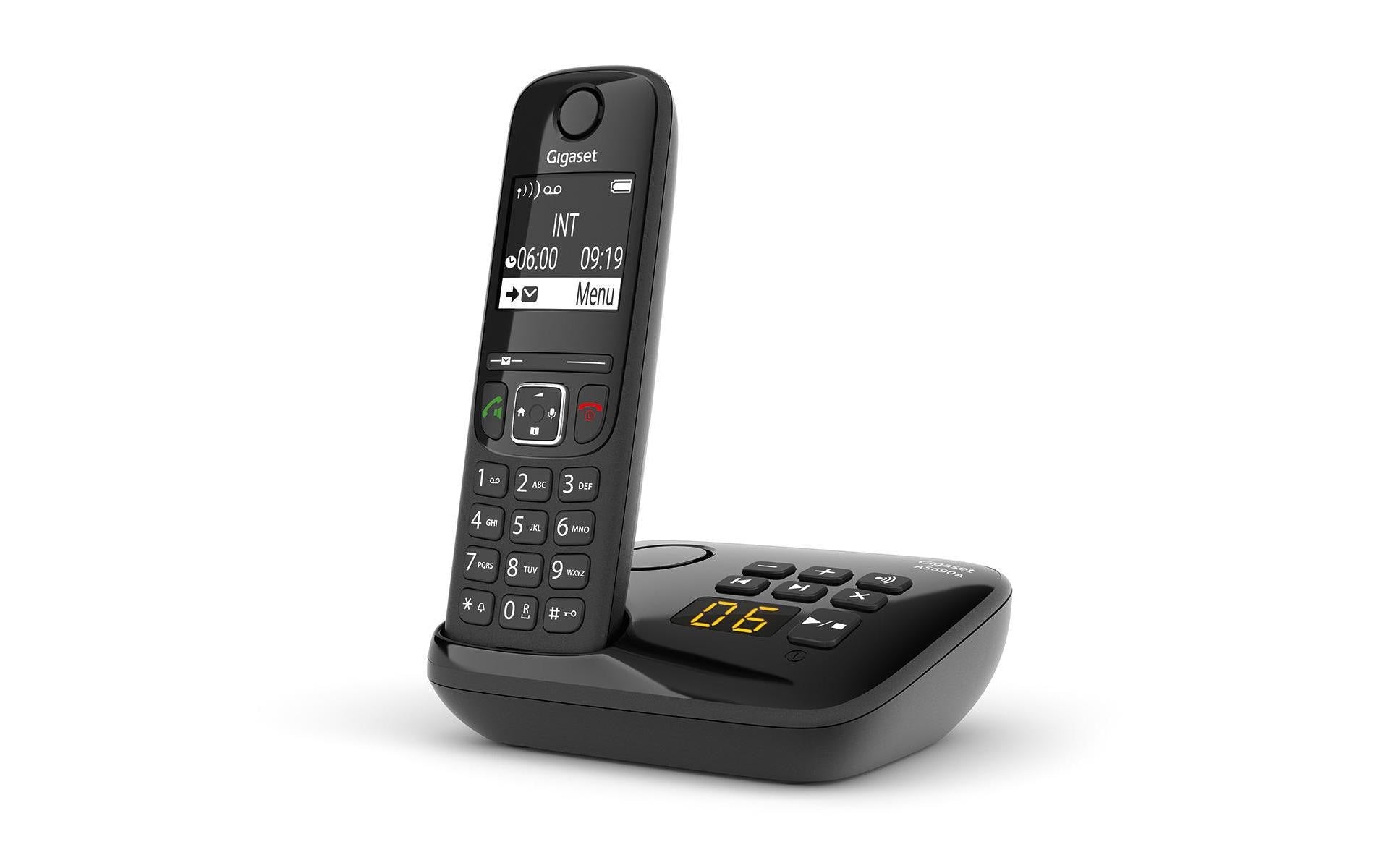 Gigaset AS690 A – DECT-Telefon, freisprechen, mit AB, 2" Display, schwarz