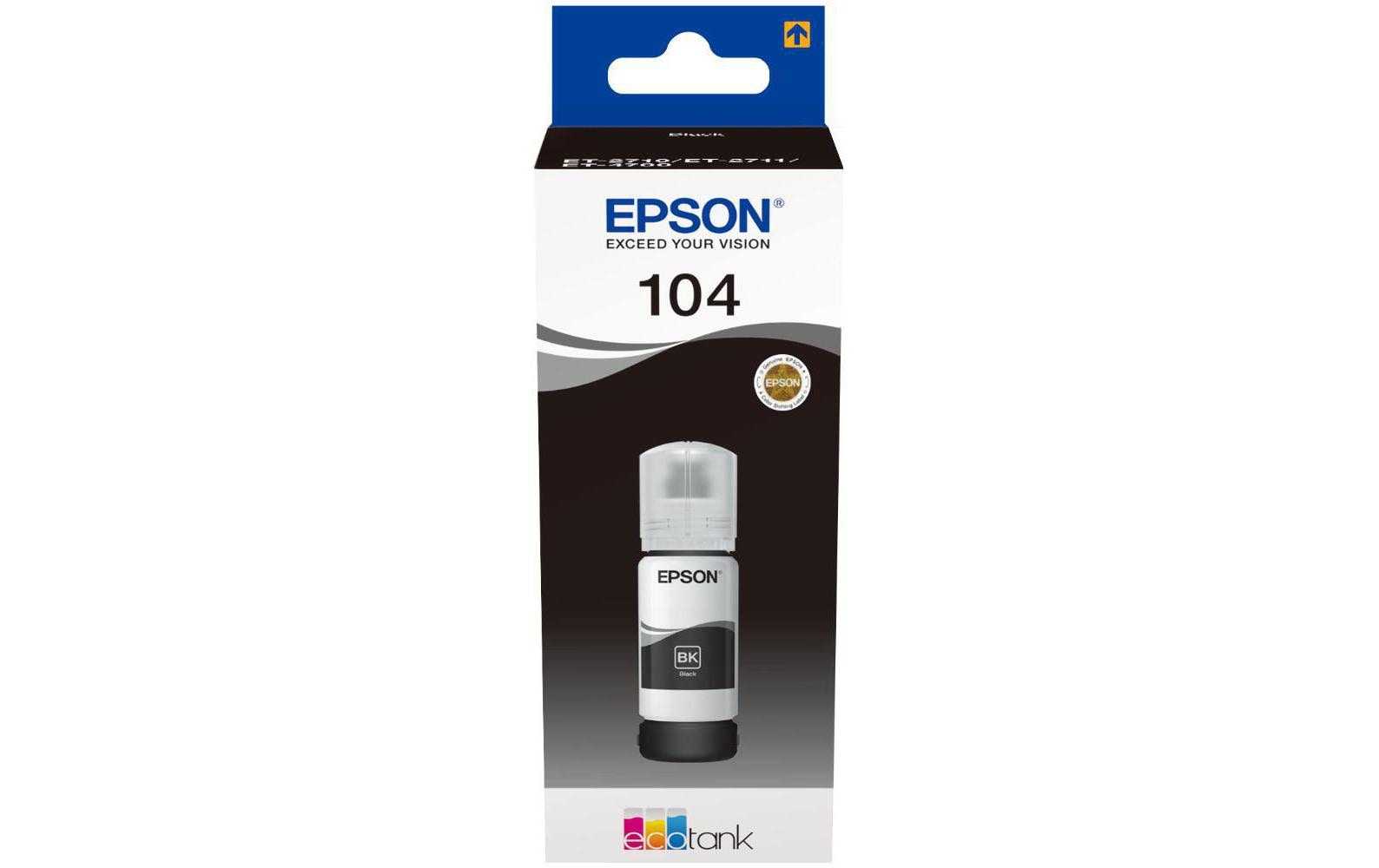 Epson Tintenpatrone 104, schwarz, ca. 65 ml, kompatibel – für Inkjetdrucker/Multifunktionsgeräte