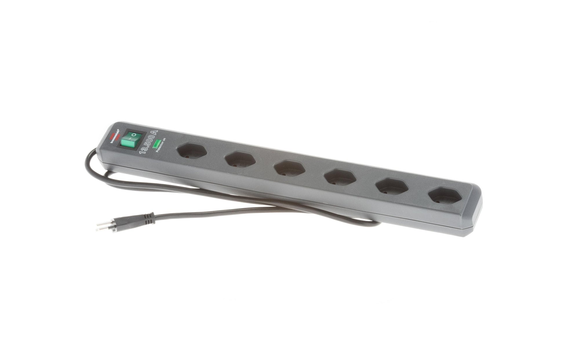 Brennenstuhl Eco-Line Steckdosenleiste, 6×T13, mit Schalter, 1,5 m, Eingang T12 – Schwarz