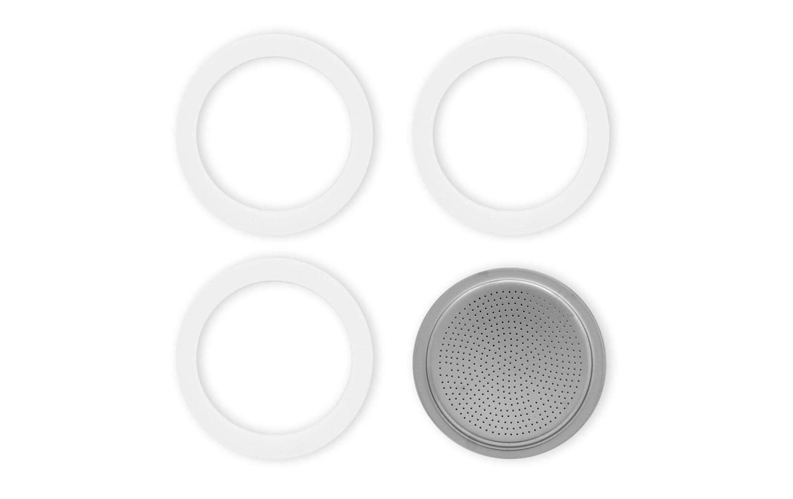 Bialetti Dichtungsringe & Filterplatte – Ø 8,1 cm, für Moka Express 9 Tassen, Fiammetta 9 Tassen