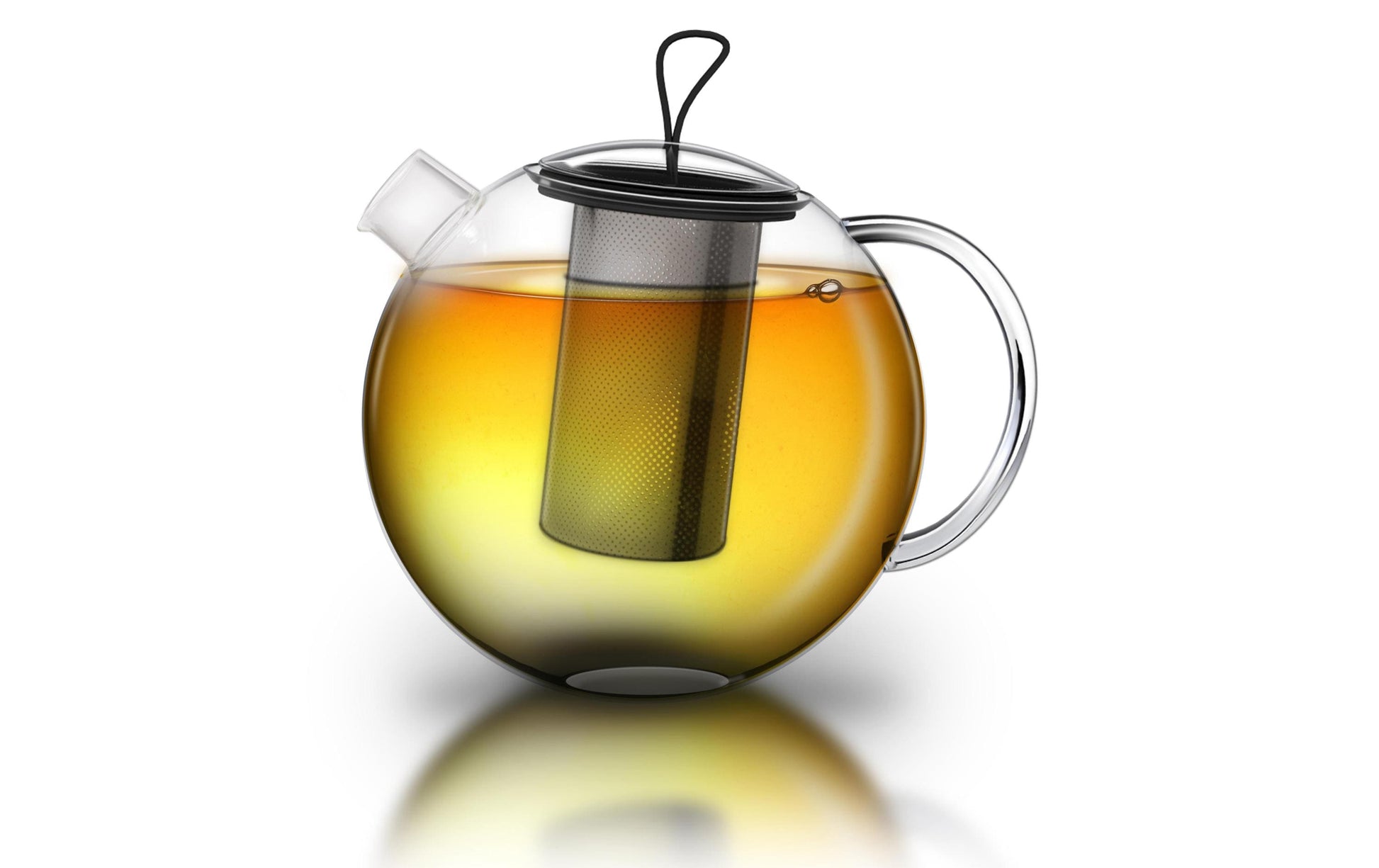 Creano Teekanne – 2 l, Borosilikatglas, transparent, mit Edelstahlfilter, mit Glasdeckel, hitzebeständig
