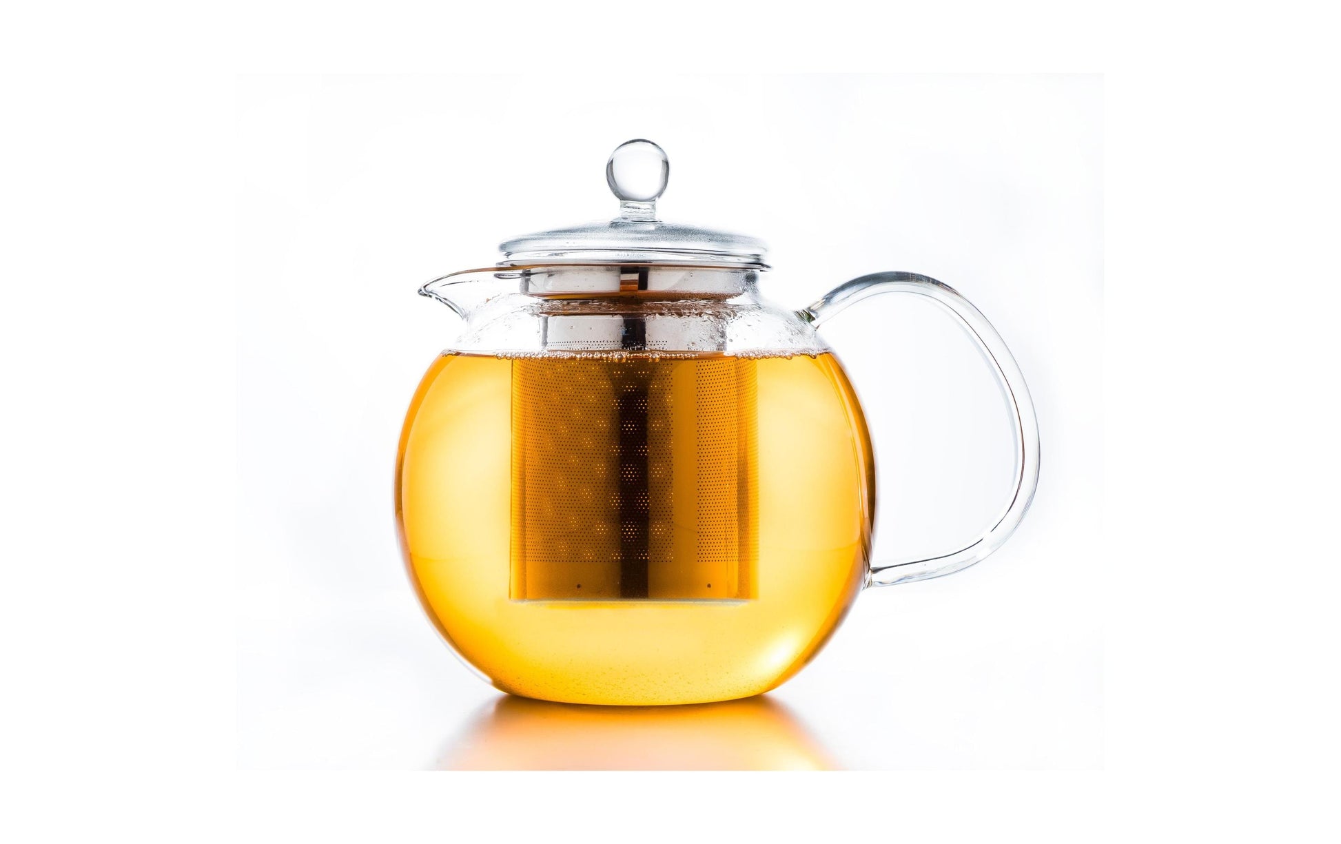 Creano Teekanne – 850 ml, Borosilikatglas/Edelstahl, transparent, mit Edelstahlfilter, spülmaschinenfest