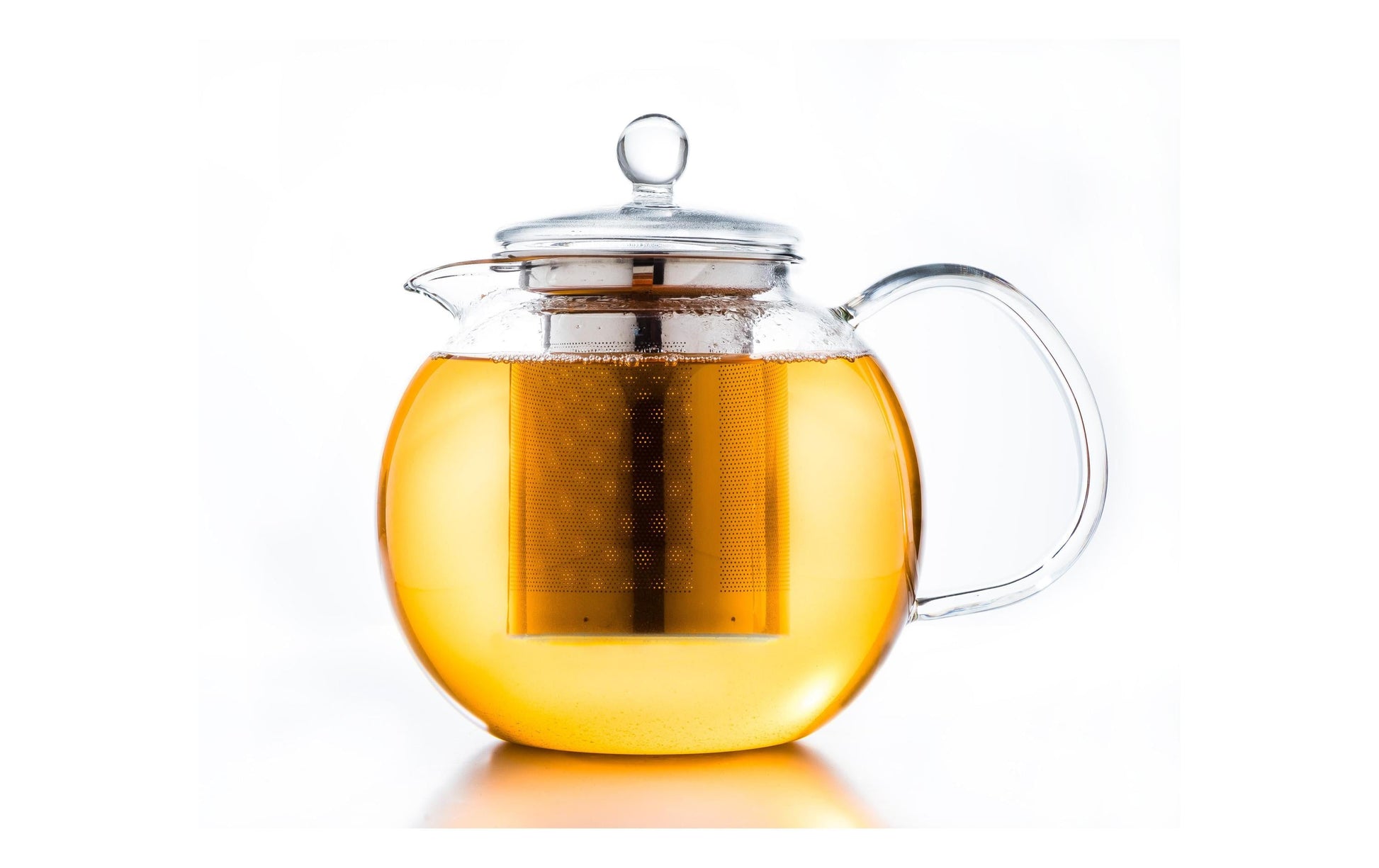 Creano Teekanne – 1,3 l, Borosilikatglas, transparent, mit Glasdeckel, Edelstahlfilter
