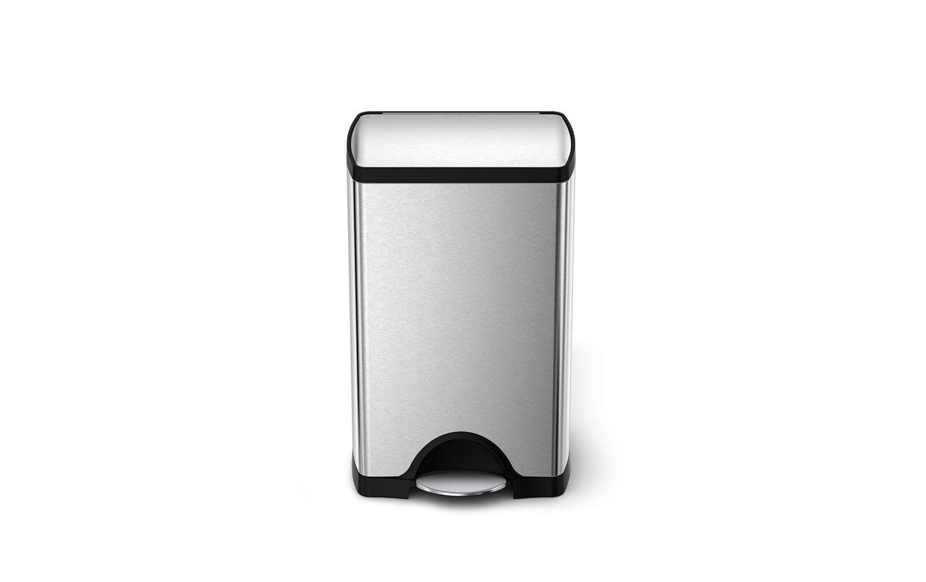 simplehuman Papierkorb – 38 l – Edelstahl – B × H × T 401 × 653 × 318 mm