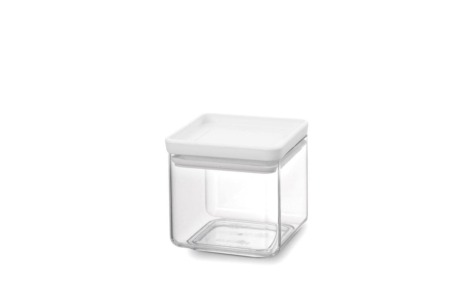 Brabantia Vorratsdose 700 ml, 11 × 11 × 10,5 cm, Kunststoff/Silikon, Transparent/Weiss