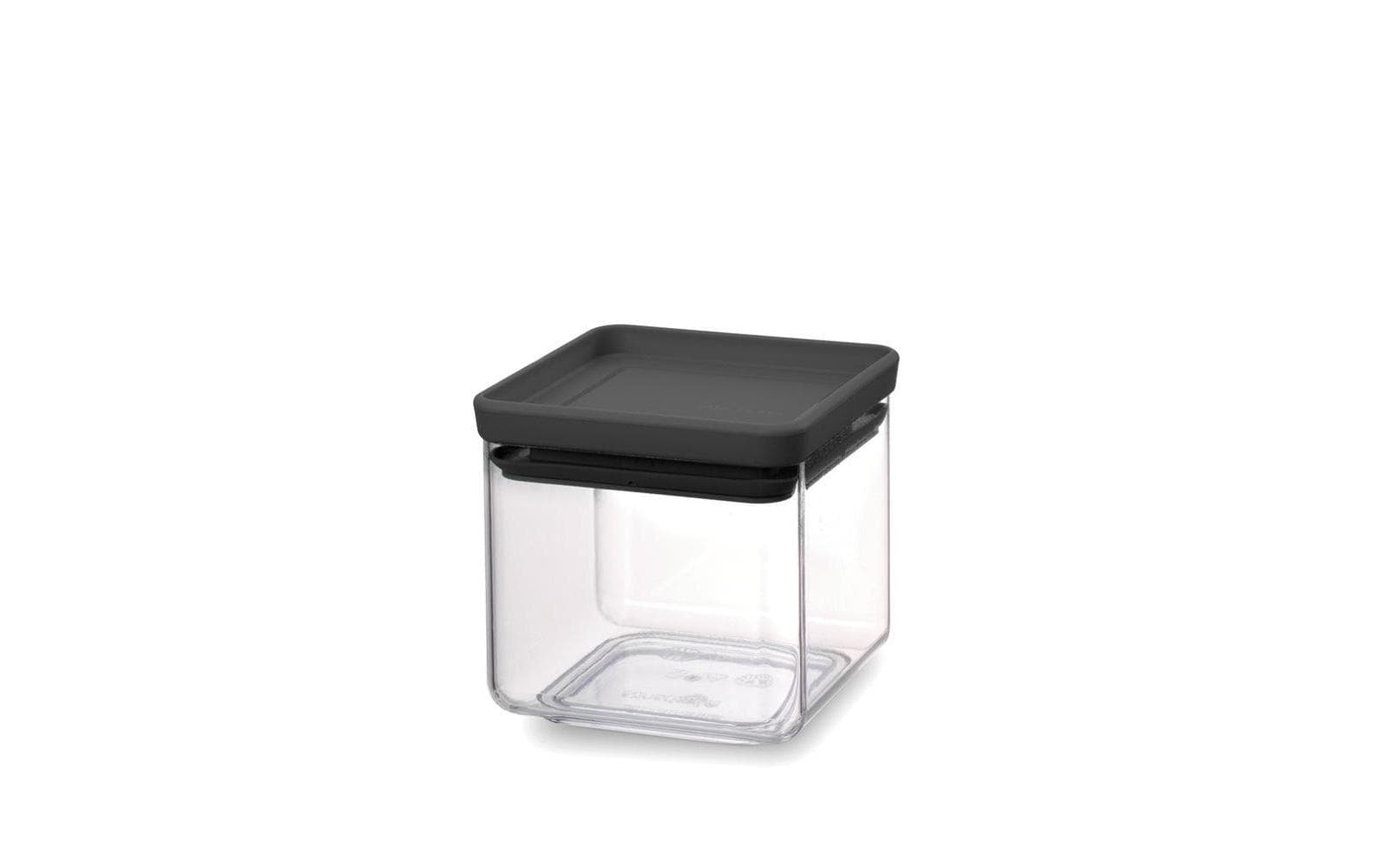 Brabantia Vorratsdose 700 ml, 11 × 11 × 10,5 cm, Kunststoff/Silikon, transparent/schwarz