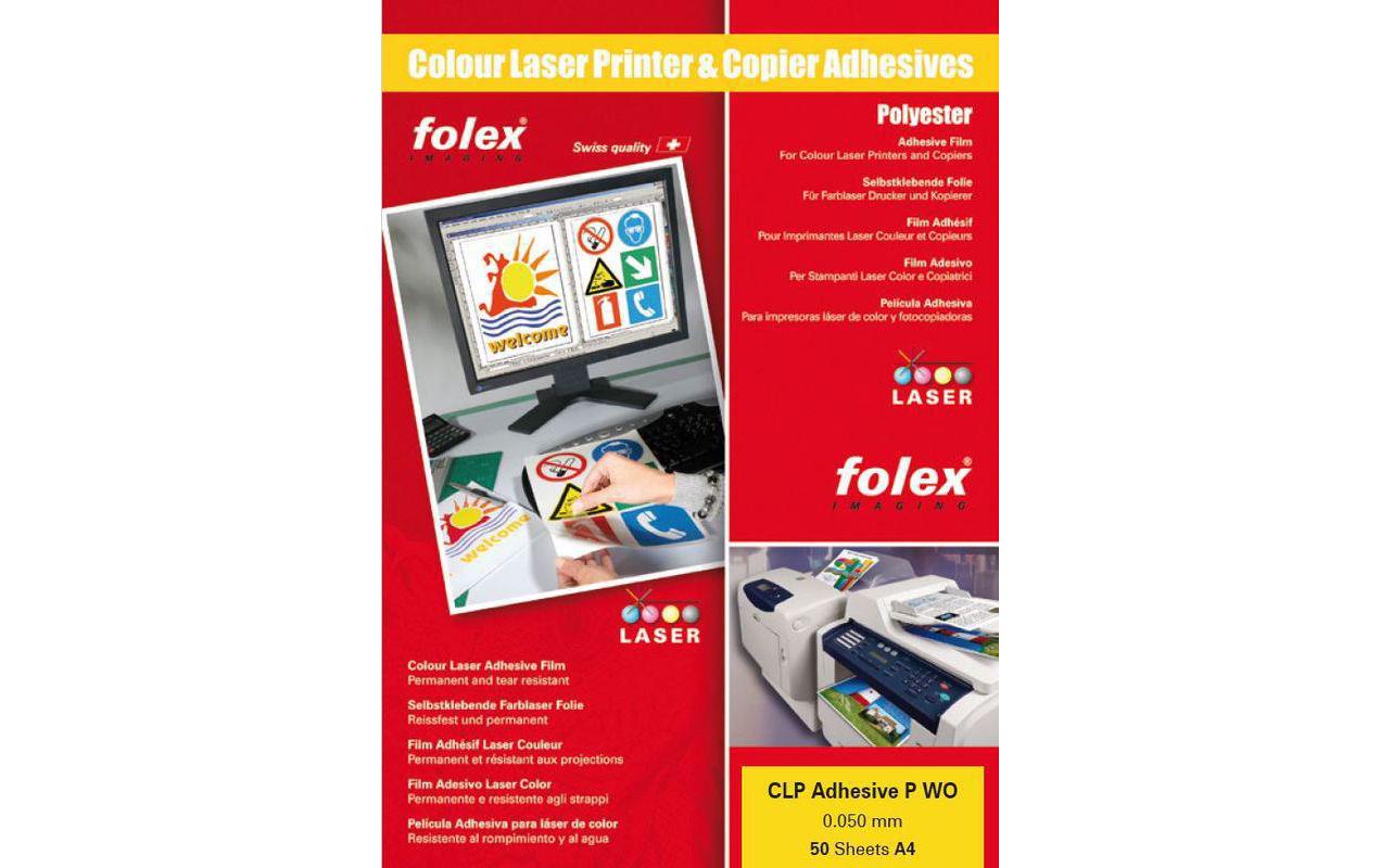 Folex Transparentfolie (Drucker) transparent – selbstklebend, A4, Laser, 50 Blatt