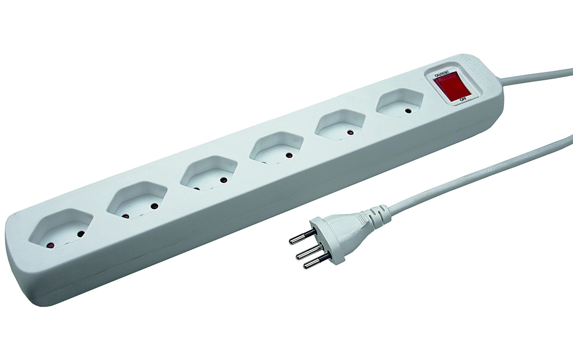 Steffen POWER EASY – Steckdosenleiste, 6× T13, mit Schalter, 1,5 m, Stecker T12