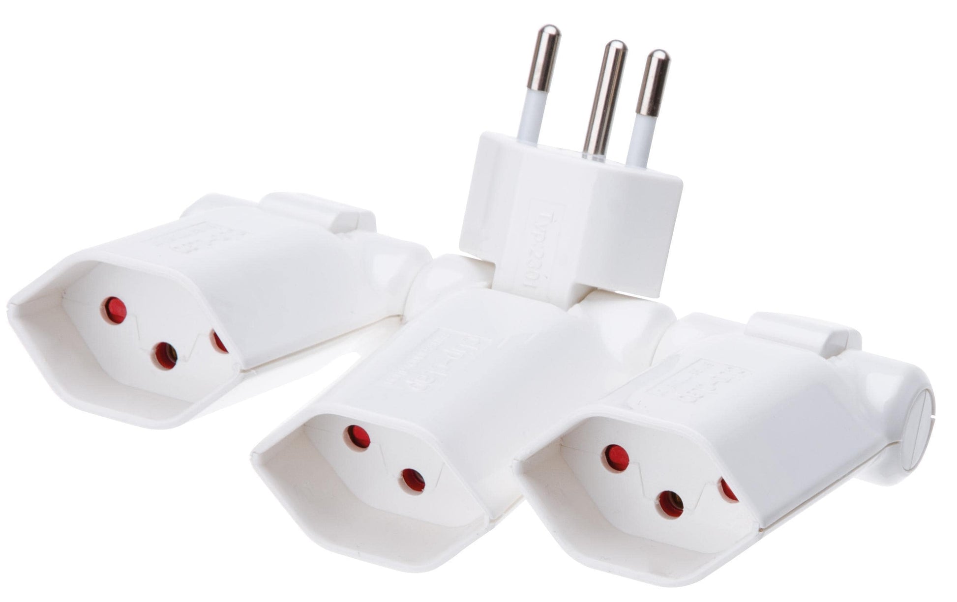 Max Hauri AG Max Hauri Steckdosenleiste, 3×T13, ohne Schalter, Eingang T12, klappbar 180°, Kinderschutz – weiss