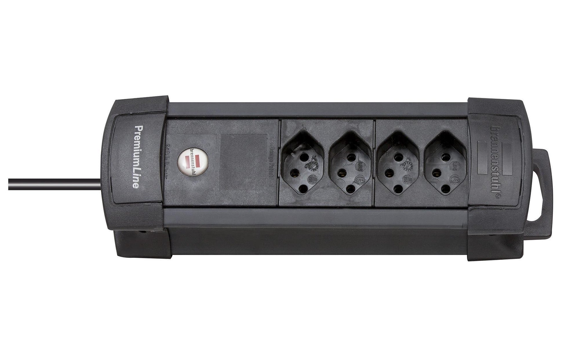 Brennenstuhl Premium-Line Steckdosenleiste, 4×T13, ohne Schalter, 5 m, Eingang T12 – schwarz