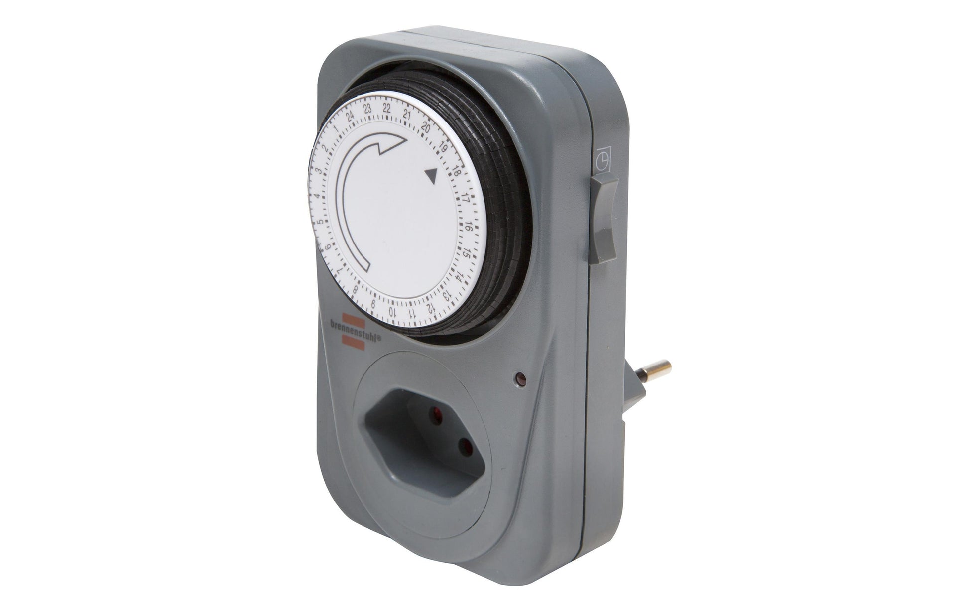 Brennenstuhl Mechanische Zeitschaltuhr (DIN-Schiene) – Tages-Timer, 24h, 96 Schaltzeiten, IP20 – Grau – M