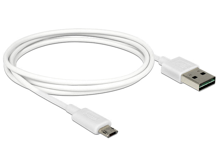 DeLOCK USB-Kabel – USB-A auf Micro-USB-B – USB 2.0 (480 Mbit/s) – 1 m – Weiss