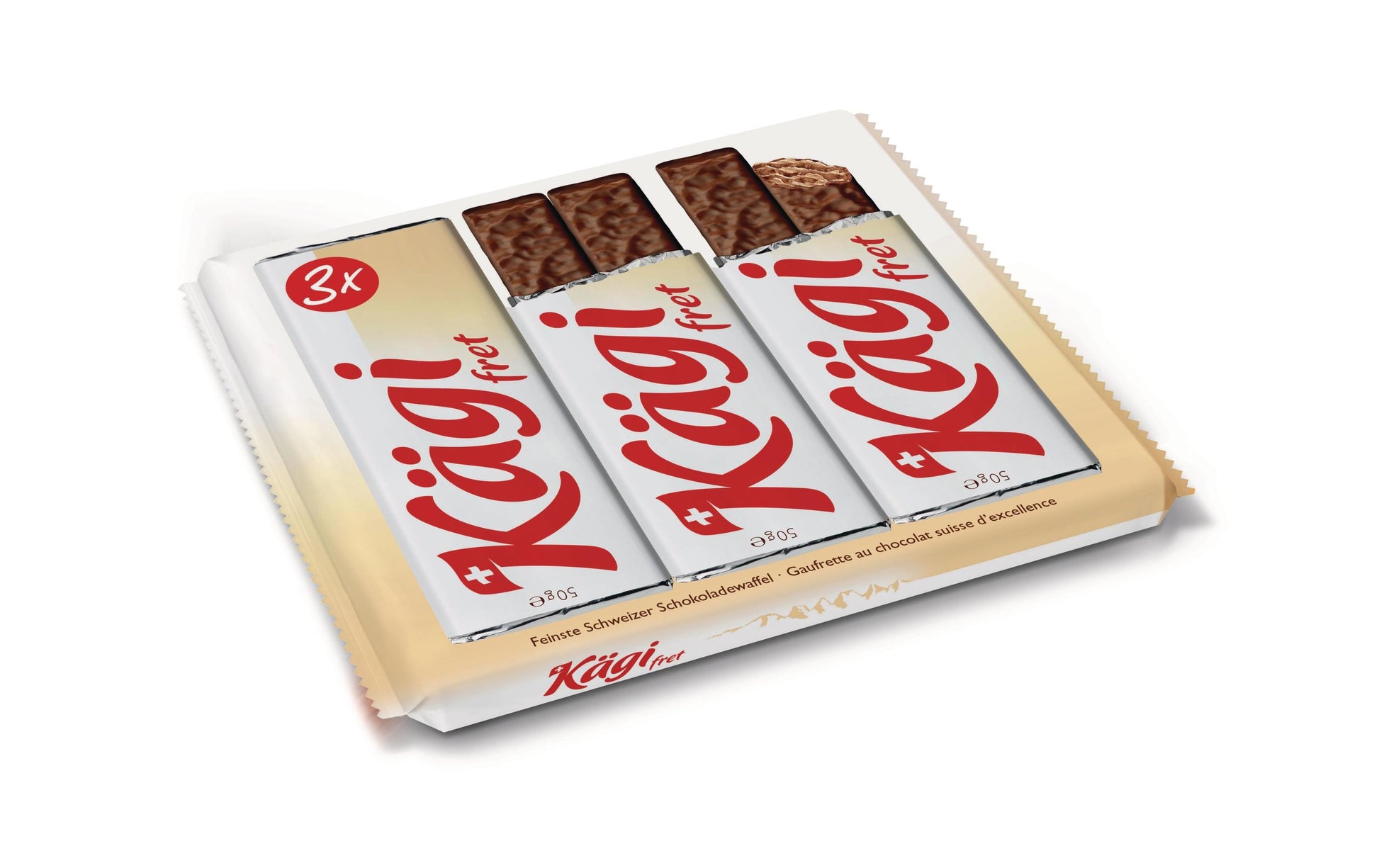 Kägi Fret Waffelgebäck – Milchschokolade – 3 × 50 g