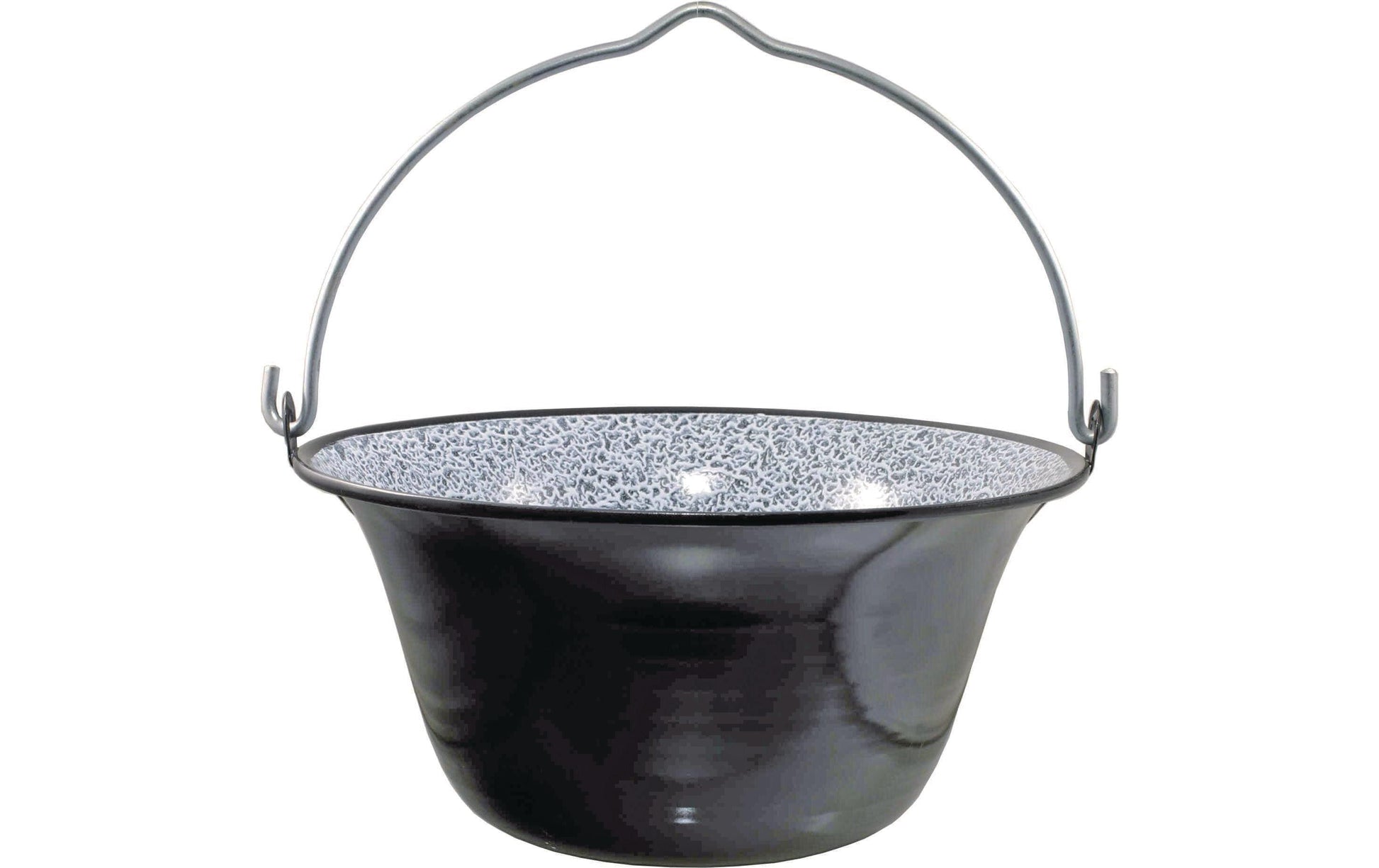 Garcima Kochtopf A6041 – 6 l, Ø 30 cm, Stahl, Emaille, für Grillrost, Schwarz/Grau