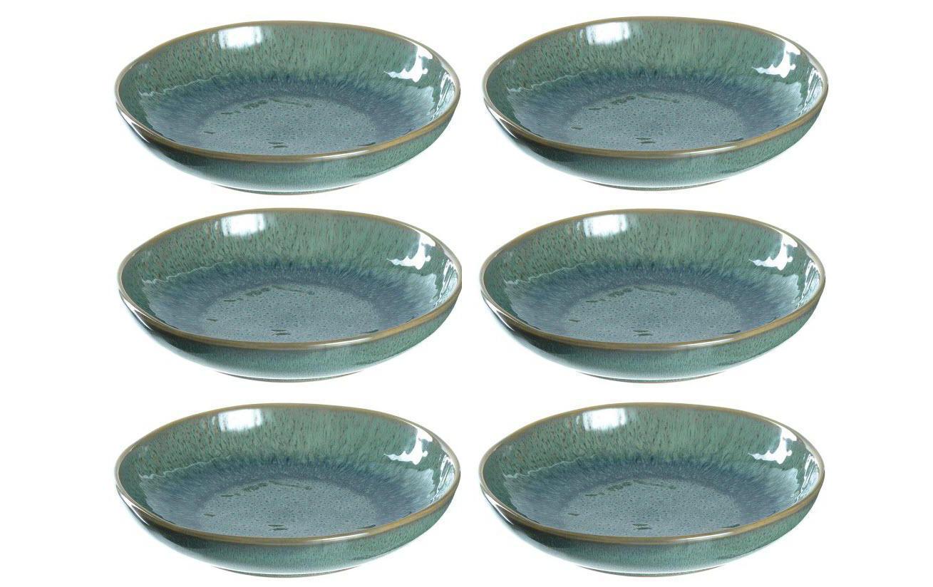 LEONARDO Teller – Keramik, grün, spülmaschinenfest, mikrowellenfest, Ø 21,0 cm, 6 Stück