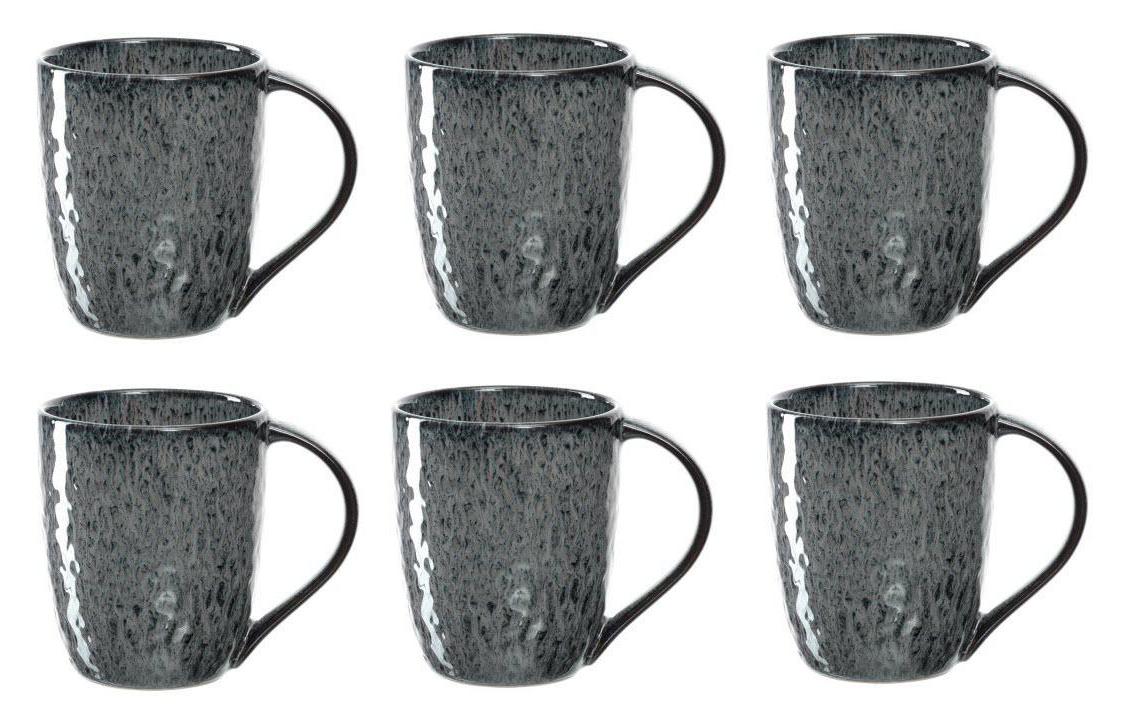 LEONARDO Matera Cappuccinotasse – 6er Set, 430 ml, Ø 9,3 cm, Keramik, Anthrazit, spülmaschinenfest