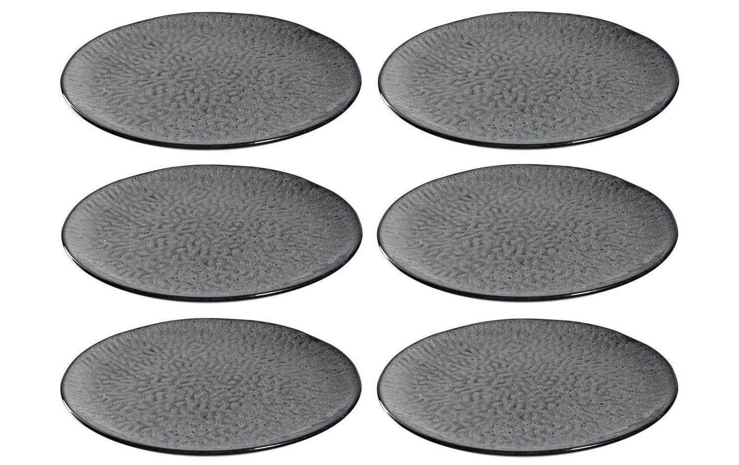 LEONARDO Speiseteller Matera – 6er Set, Ø 27 cm, Keramik, Anthrazit, spülmaschinenfest, mikrowellengeeignet