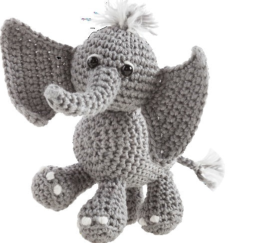 Folia Mini-Häkelset Elefant – Grau