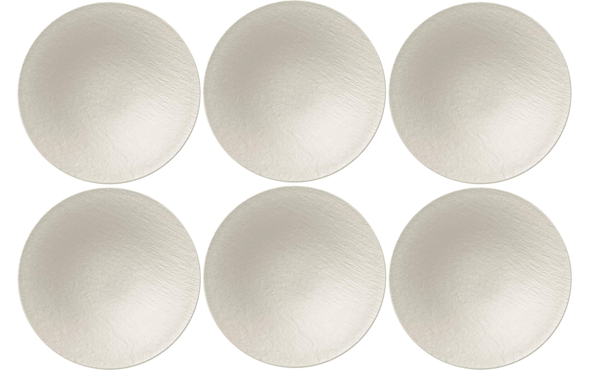 Villeroy & Boch Manu. Rock Suppenteller – 6 Stück, Porzellan, Weiss, Ø 29 cm, Spülmaschinengeeignet