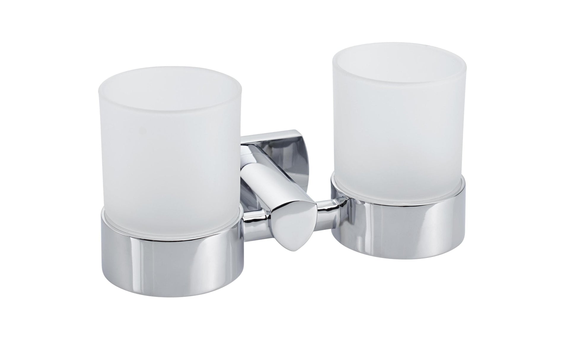 Diaqua Zahnbürstenhalter BIASCA – 18,9×9,6×10,2 cm, Glas/Metall, Wandmontiert, Chrom