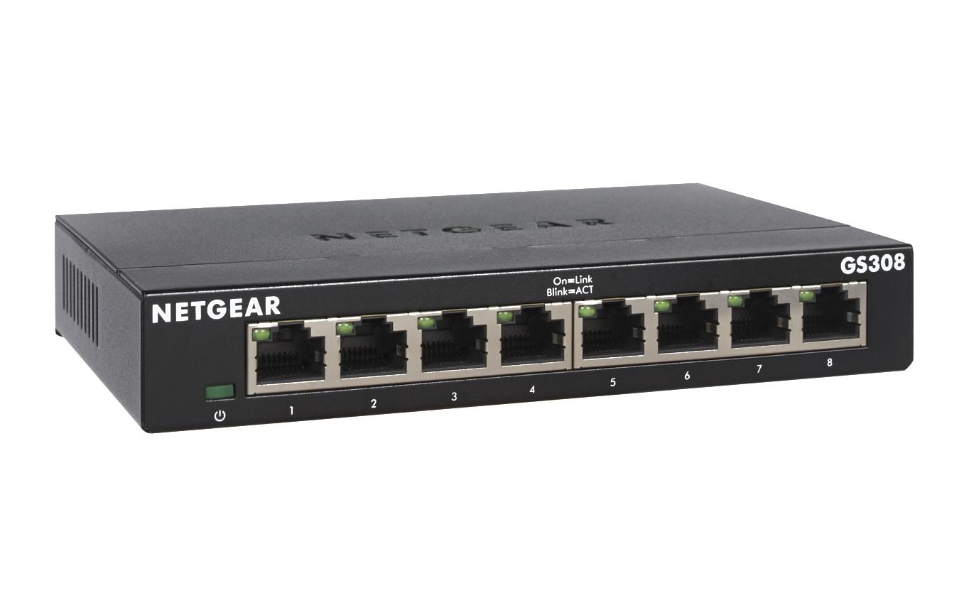 NETGEAR GS308 – Unmanaged L2 Switch – 8× 1G, Desktop
