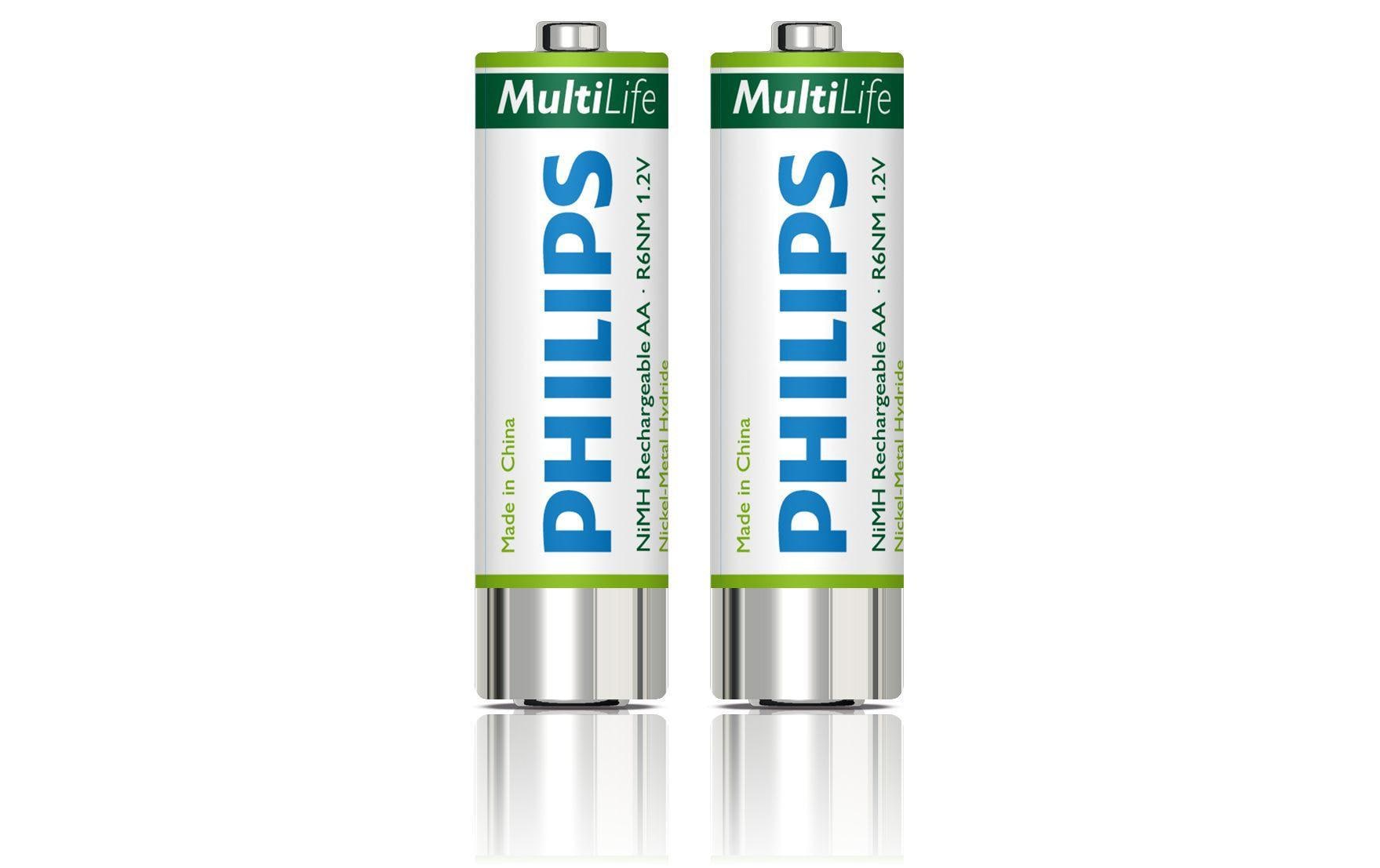 Philips AA Akkus, NiMH, 1600 mAh, 1,2 V – 2 Stk.