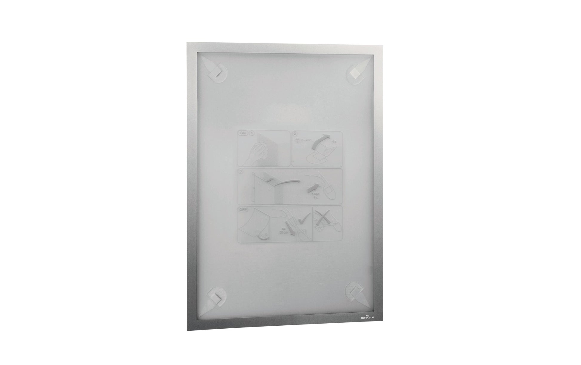 Durable Info-Rahmen Duraframe Wallpaper – 297 × 420 mm, silber, selbstklebend, für A3