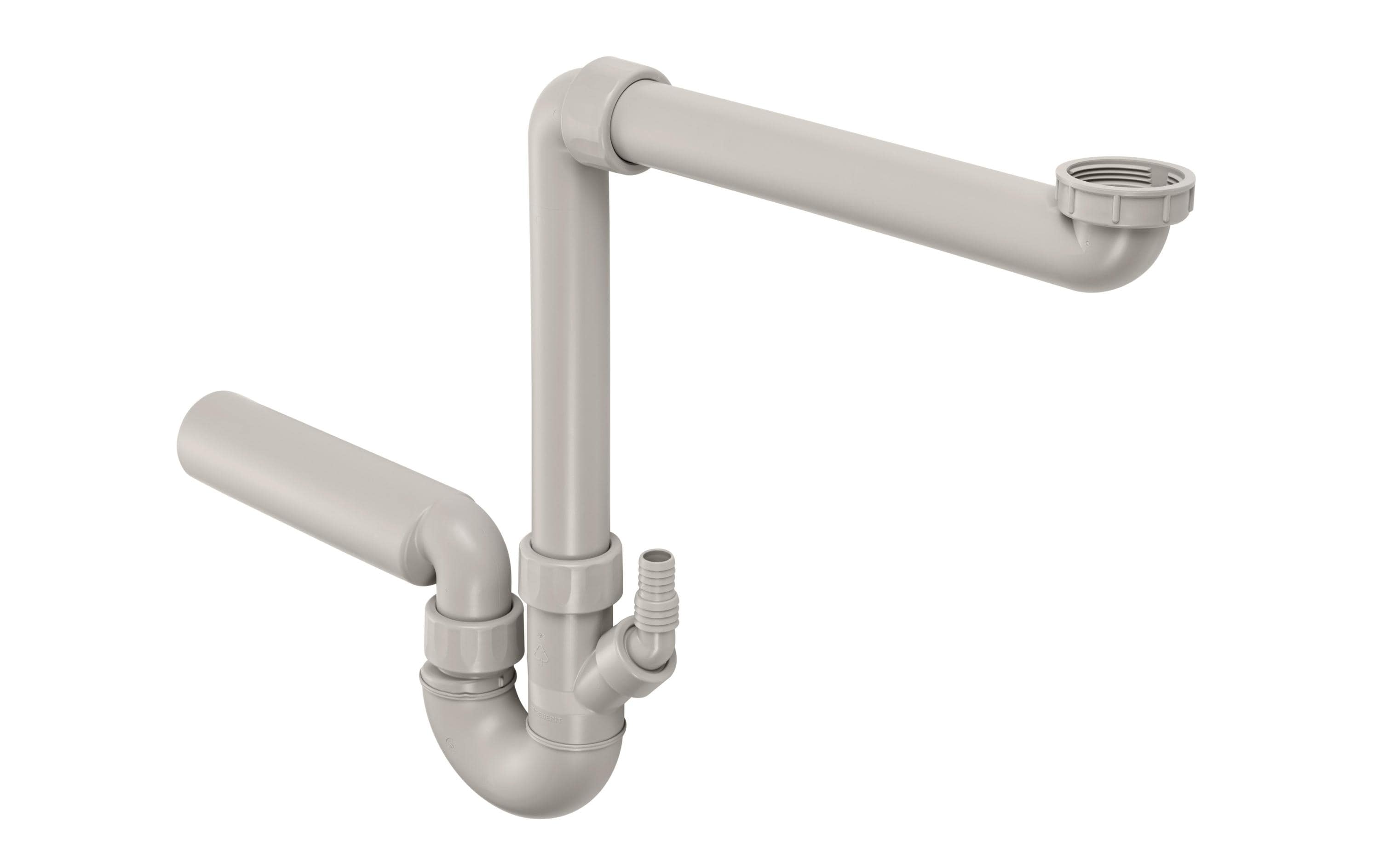 Geberit Spültisch-Garnitur – 25 cm, Kunststoff, 1 1/2" Anschluss, Grau