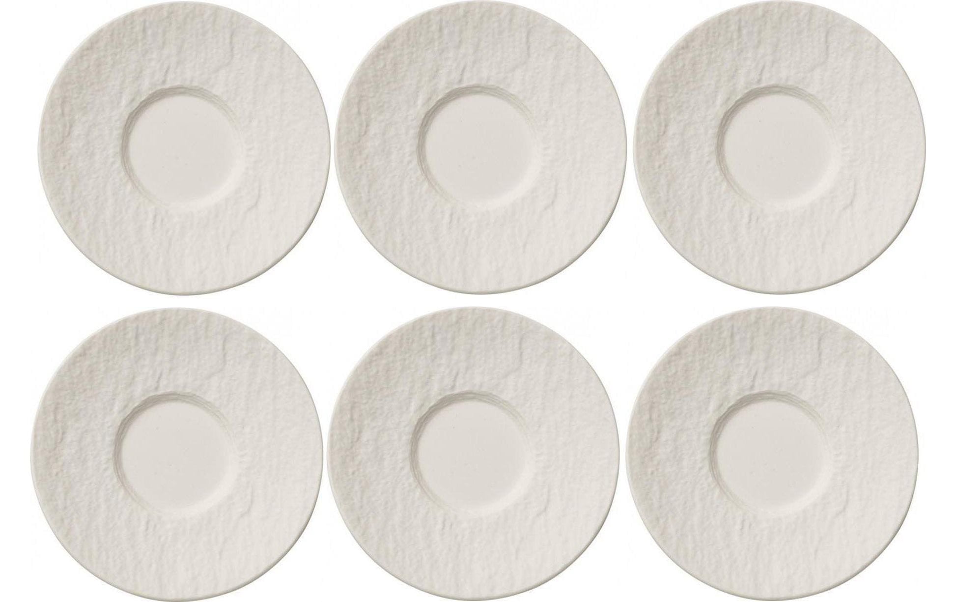 Villeroy & Boch Manufacture Rock Untertasse – Porzellan, weiss, 6 Stück