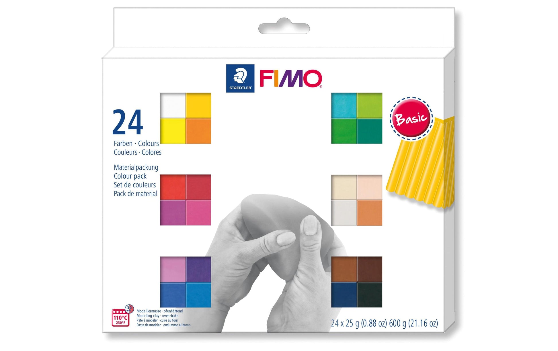 Staedtler FIMO Modelliermasse Soft – Mehrfarbig – 24 × 25 g