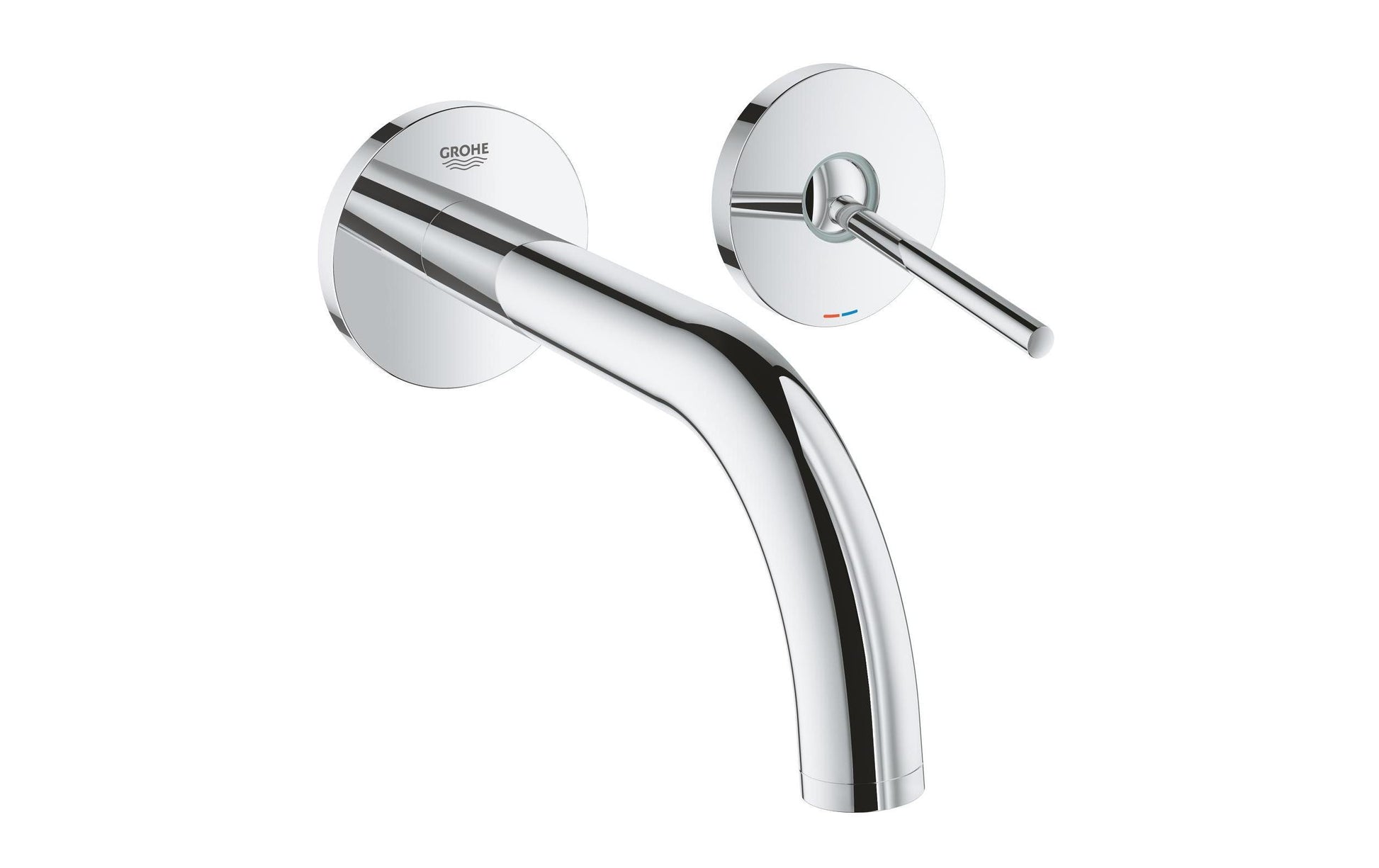 GROHE Atrio 2-Loch Waschtischbatterie – Achsabstand 110 mm, Wandmontage, Chrom, Anschluss 1/2", für Waschbecken