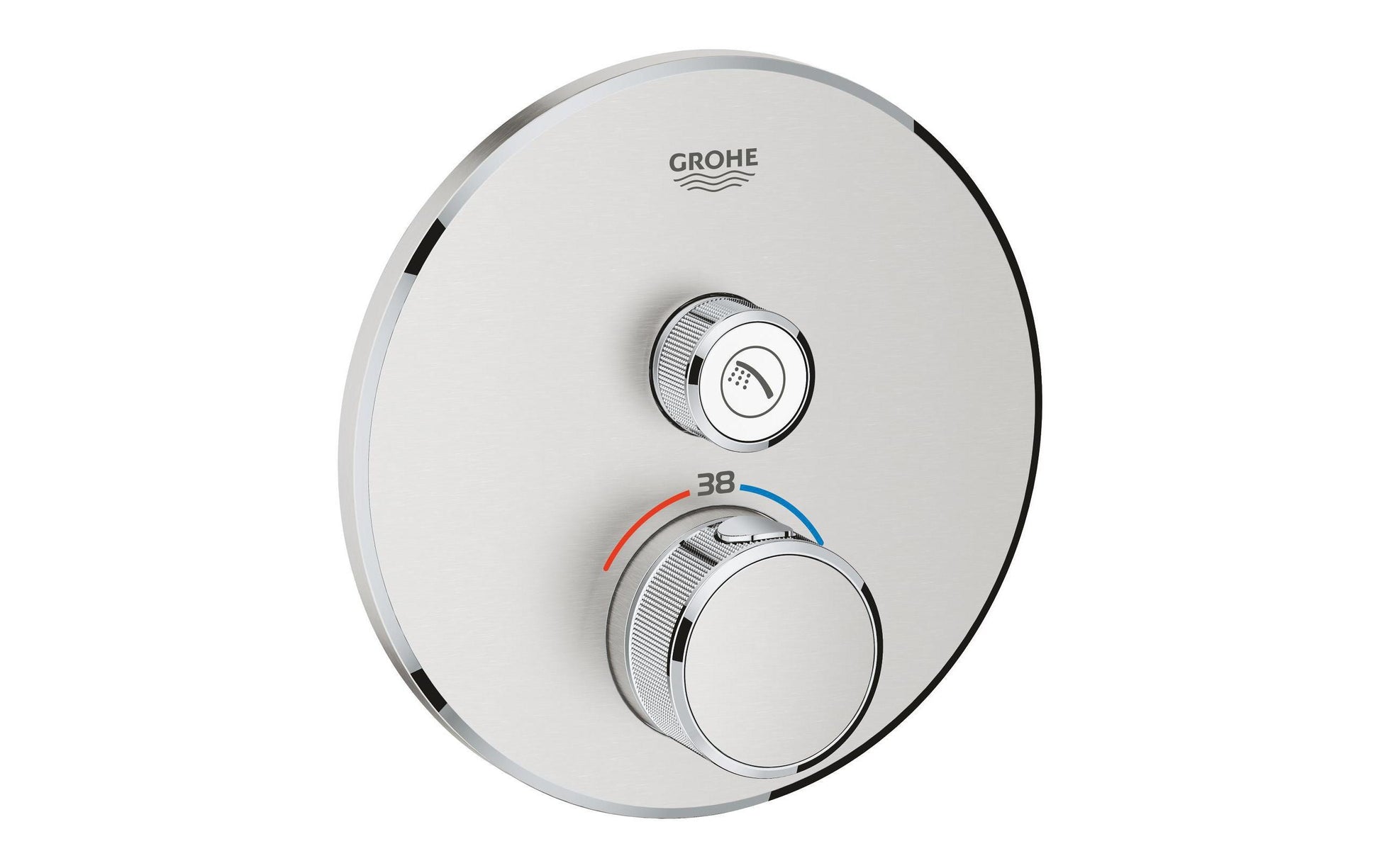 GROHE Thermostat Grohtherm SmartControl – 34,5×14,7 cm, Messing, Wandmontiert, Supersteel