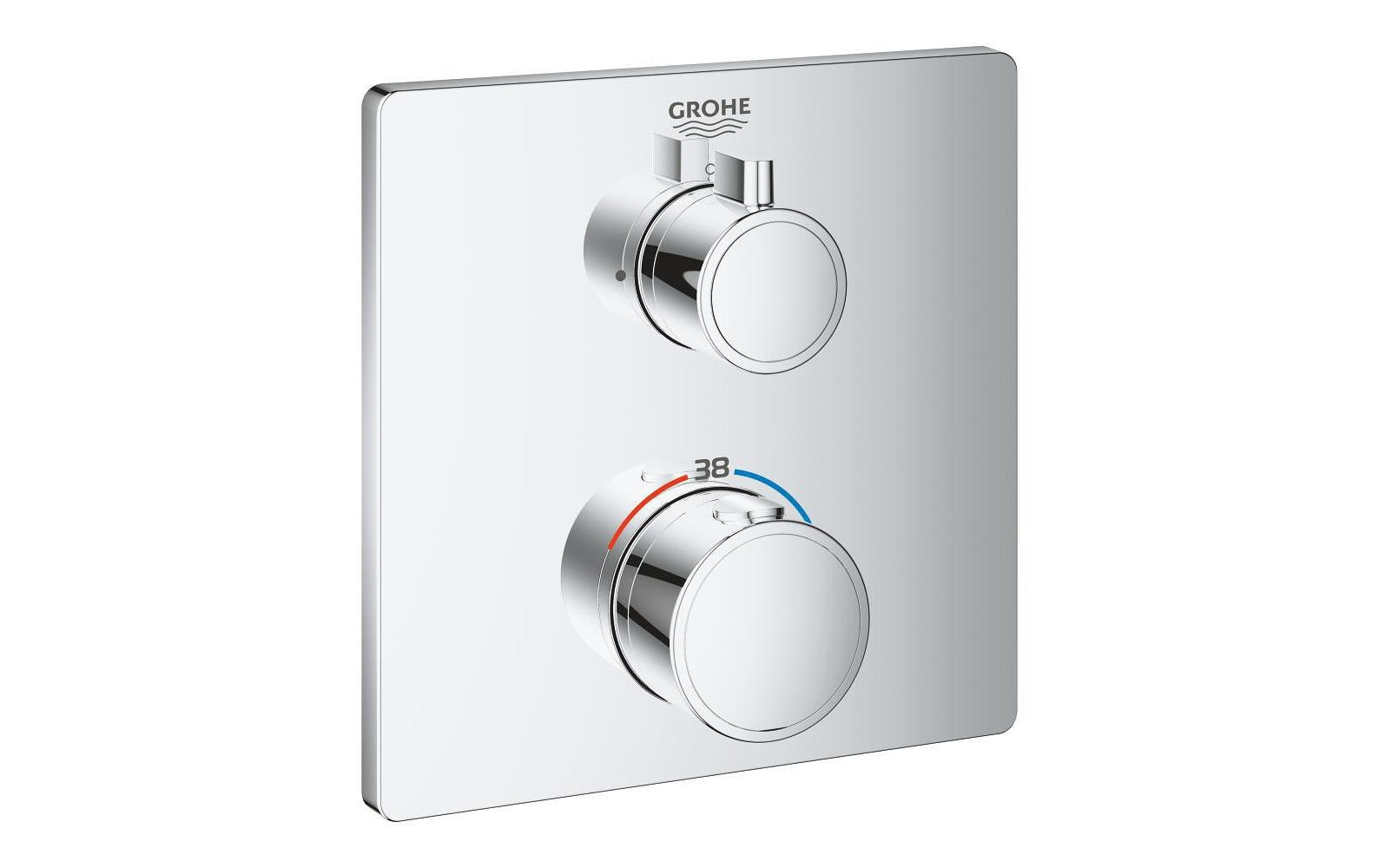 GROHE Grotherm Unterputz-Badebatterie – Thermostat, 20 cm, Messing, Chrom