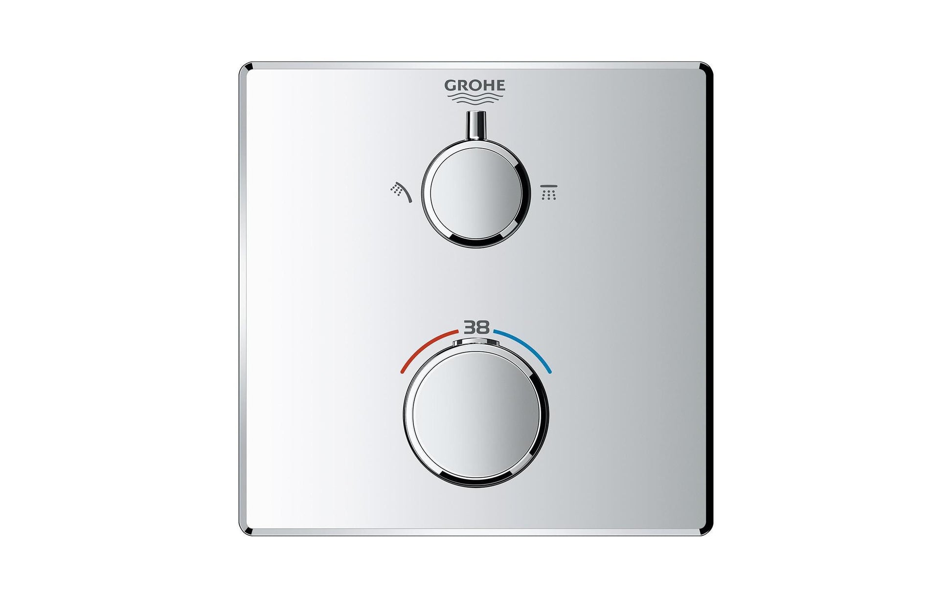 GROHE Grohtherm Thermostat-Brausebatterie – Anschlussmass 43 mm, Chrom, Messing, für Badewanne & Dusche