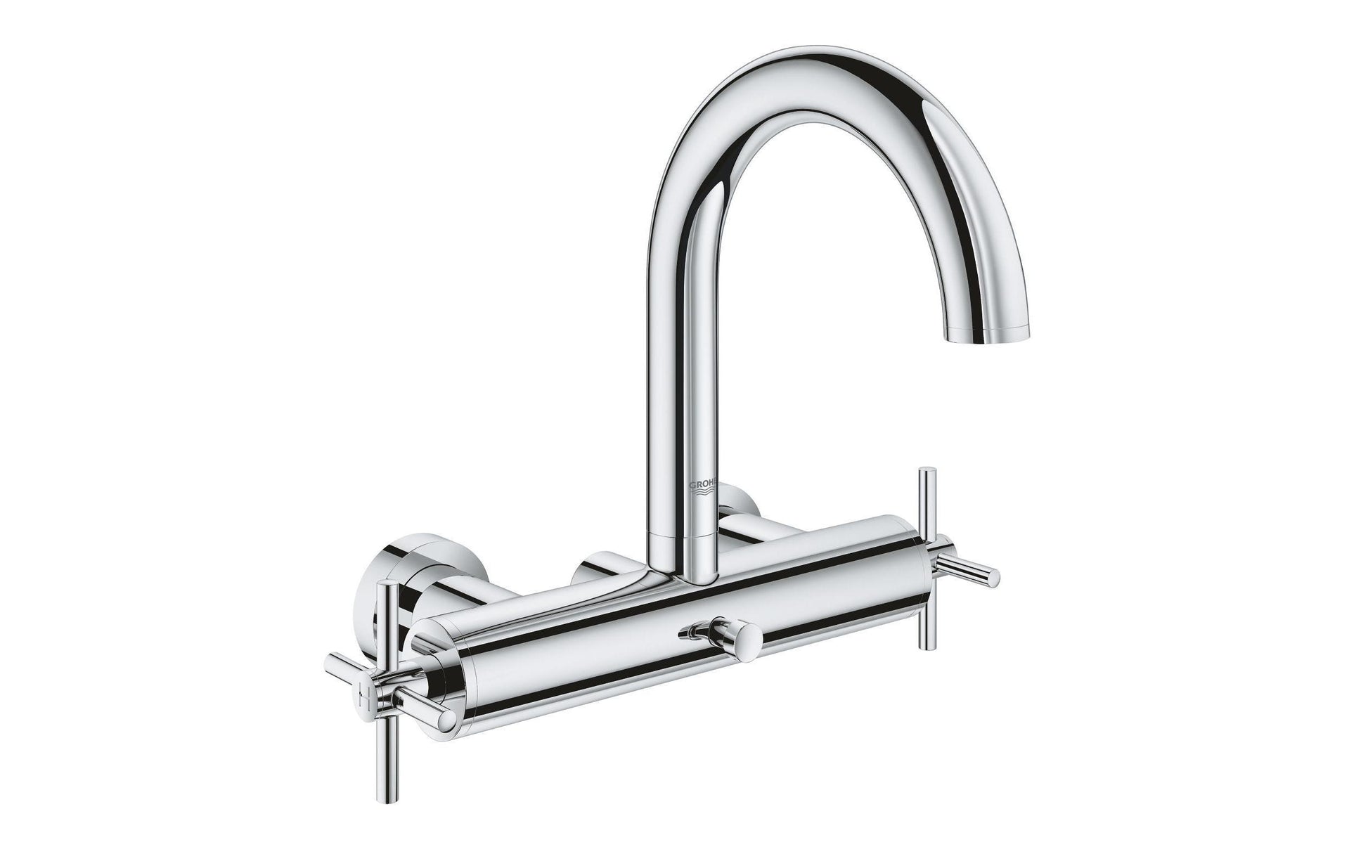GROHE Atrio Badebatterie – Messing, Zweigriffarmatur, Wandmontiert, Chrom