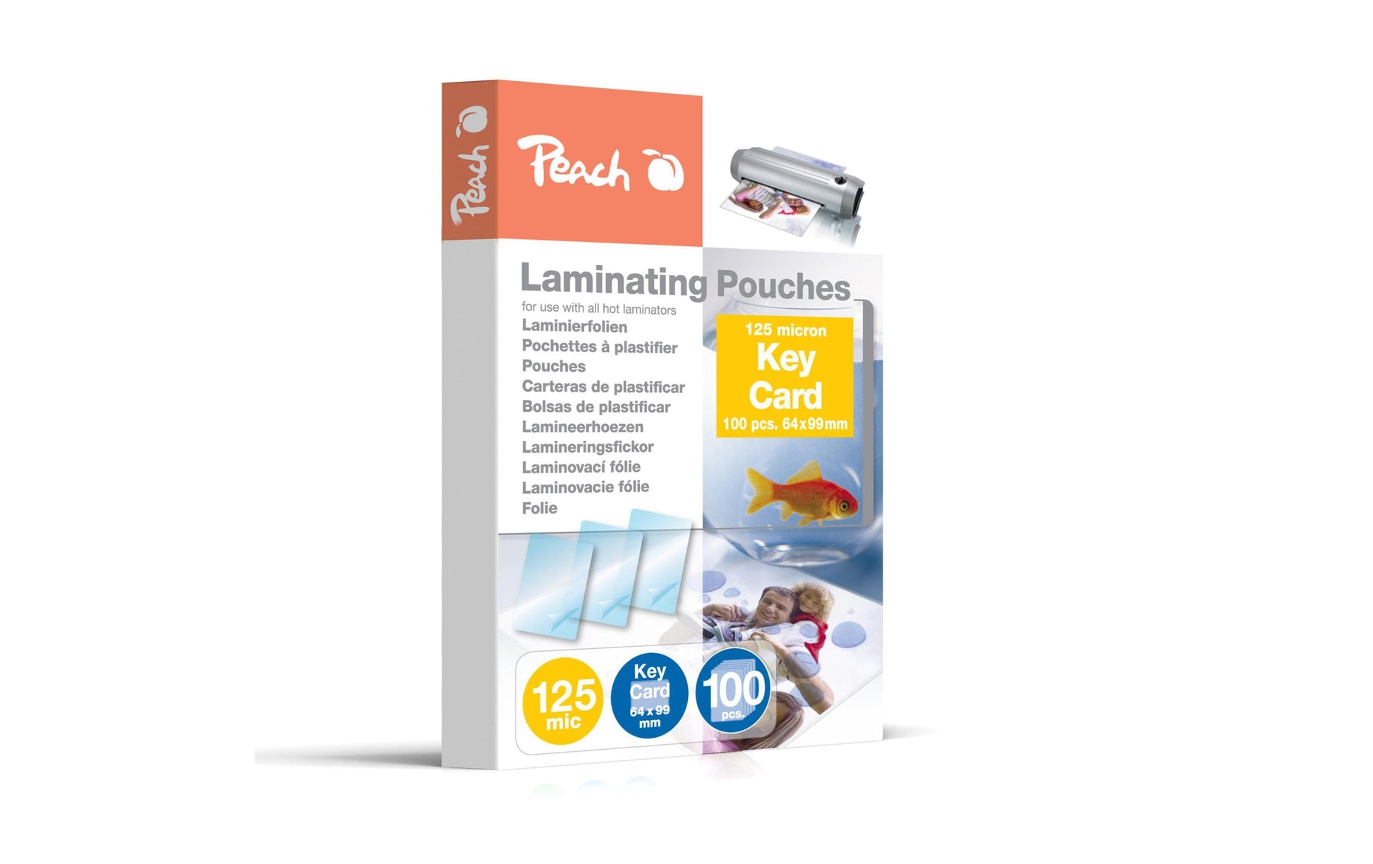 Peach Laminierfolien 64 × 99 mm – 125 µm, glänzend, 100 Stück