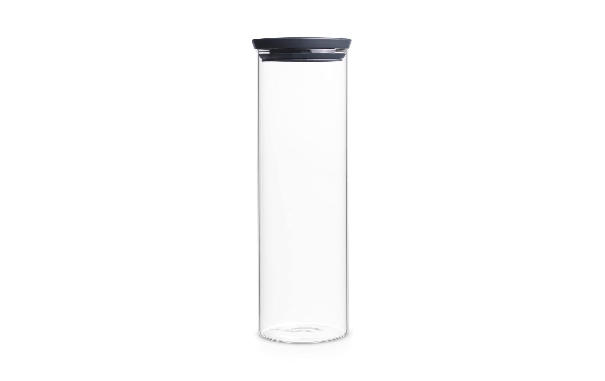 Brabantia Vorratsdose 1,9 l, Ø 10,5 × 32,1 cm, Glas/Kunststoff, transparent/grau