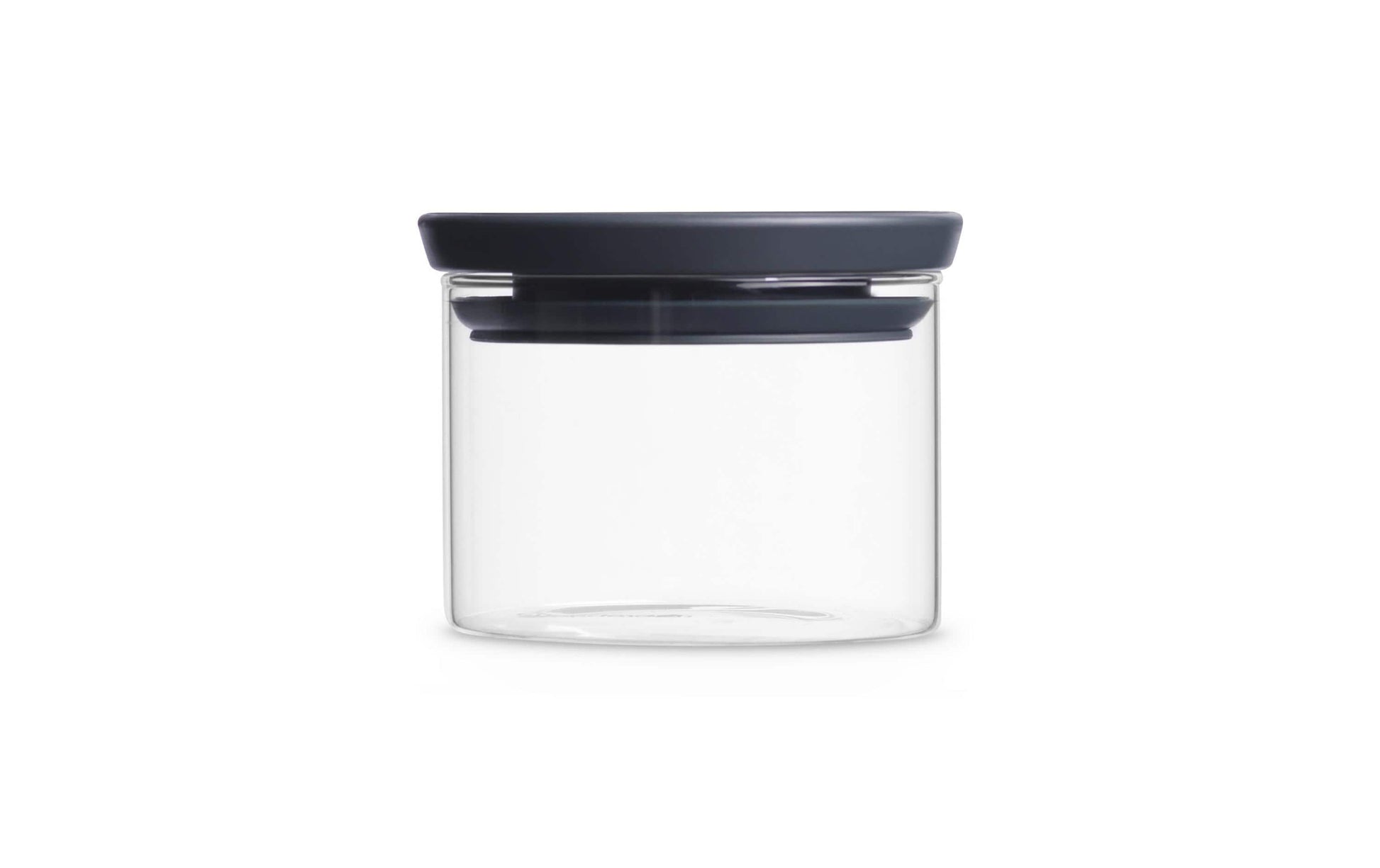 Brabantia Vorratsdose 300 ml, Ø 10,5 × 8,5 cm, Glas/Kunststoff, transparent/grau