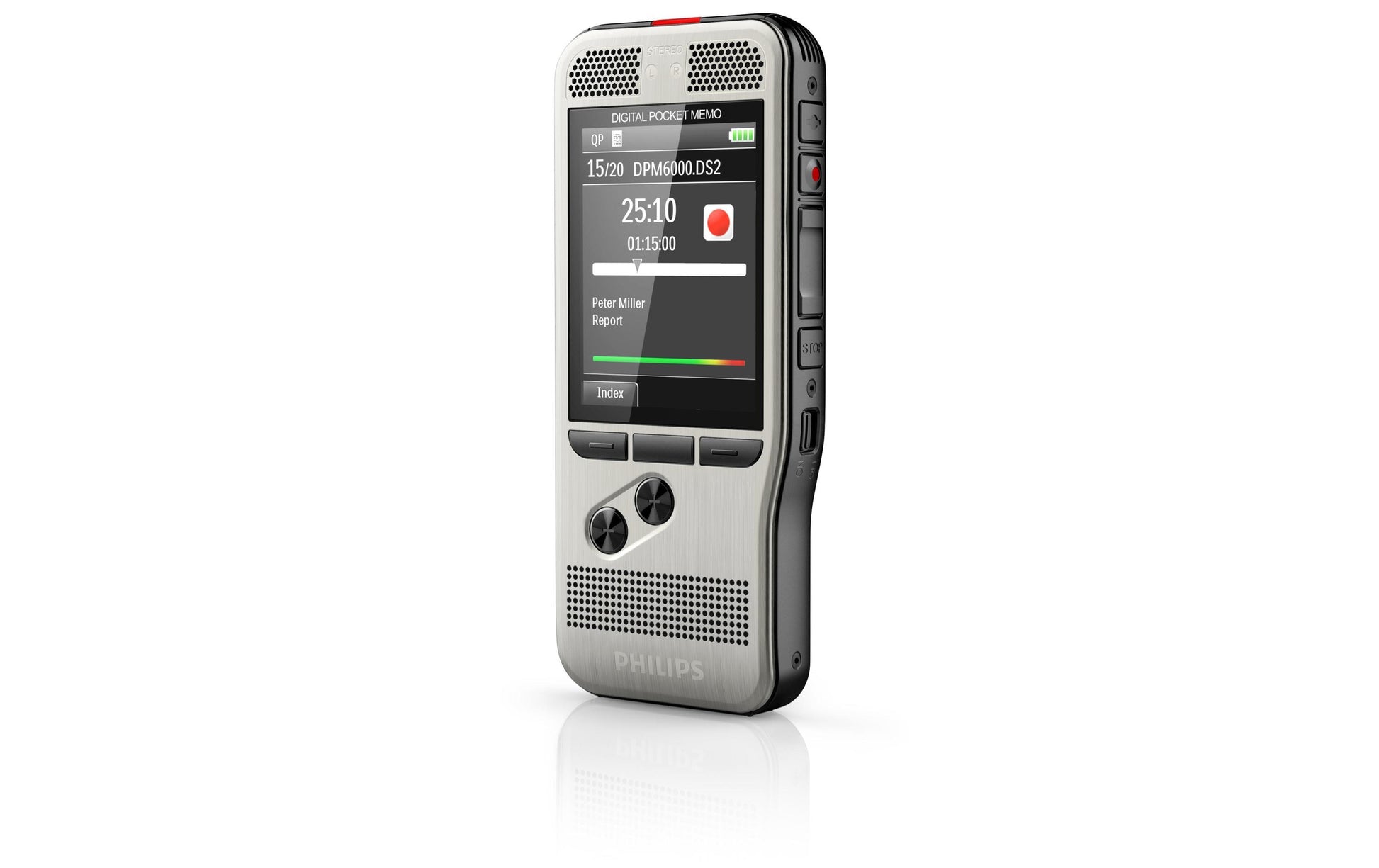 Philips Digital Pocket Memo 6000 – Digitales Diktiergerät – USB, 30 h – Silber