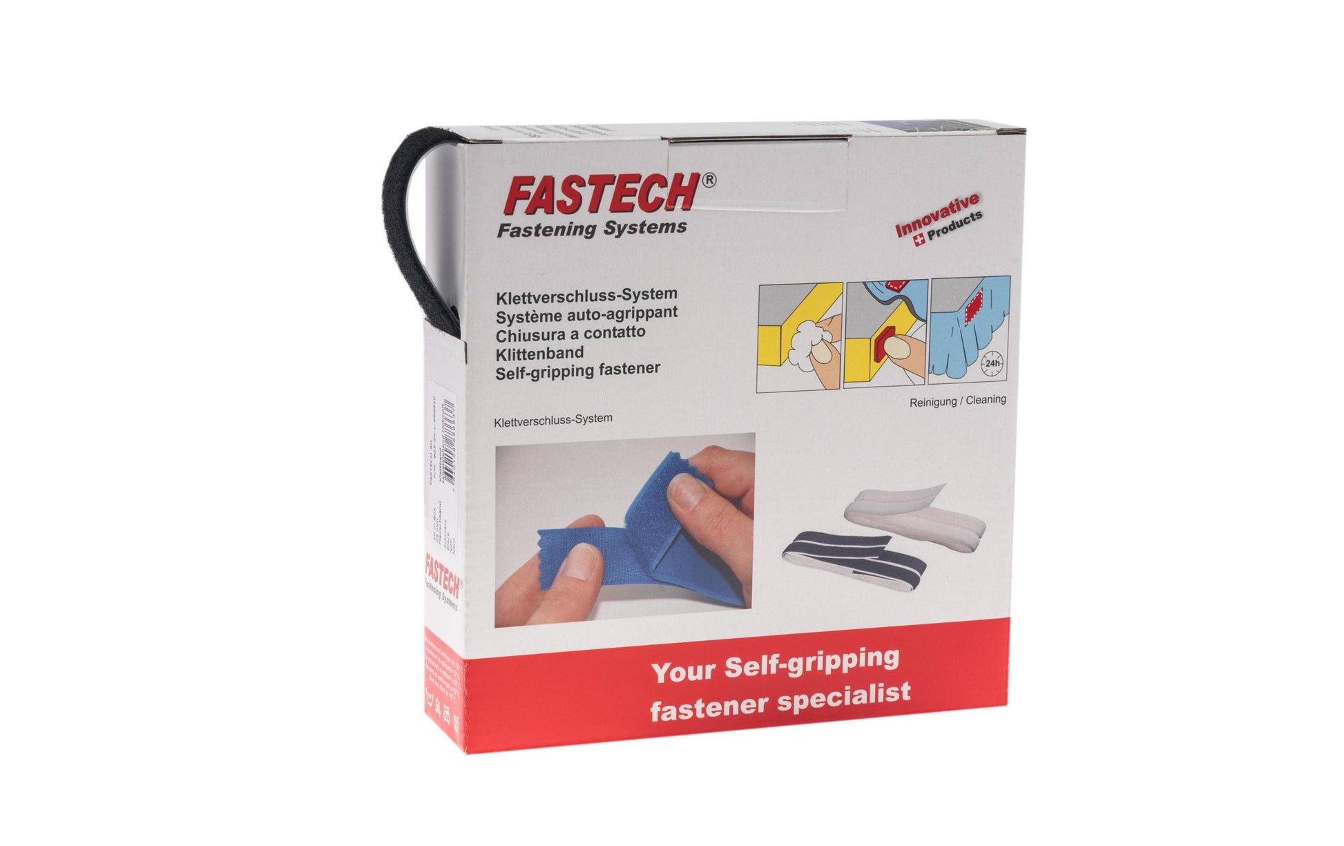 Fastech Klettband 10 m × 25 mm, Schwarz