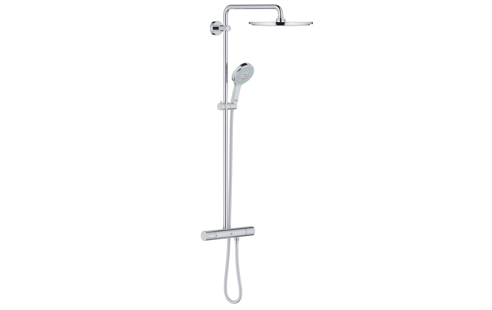 GROHE Duschsystem Rainshower System 310 – Schlauch 175 cm, Messing, Thermostat, Wandmontiert, Chrom