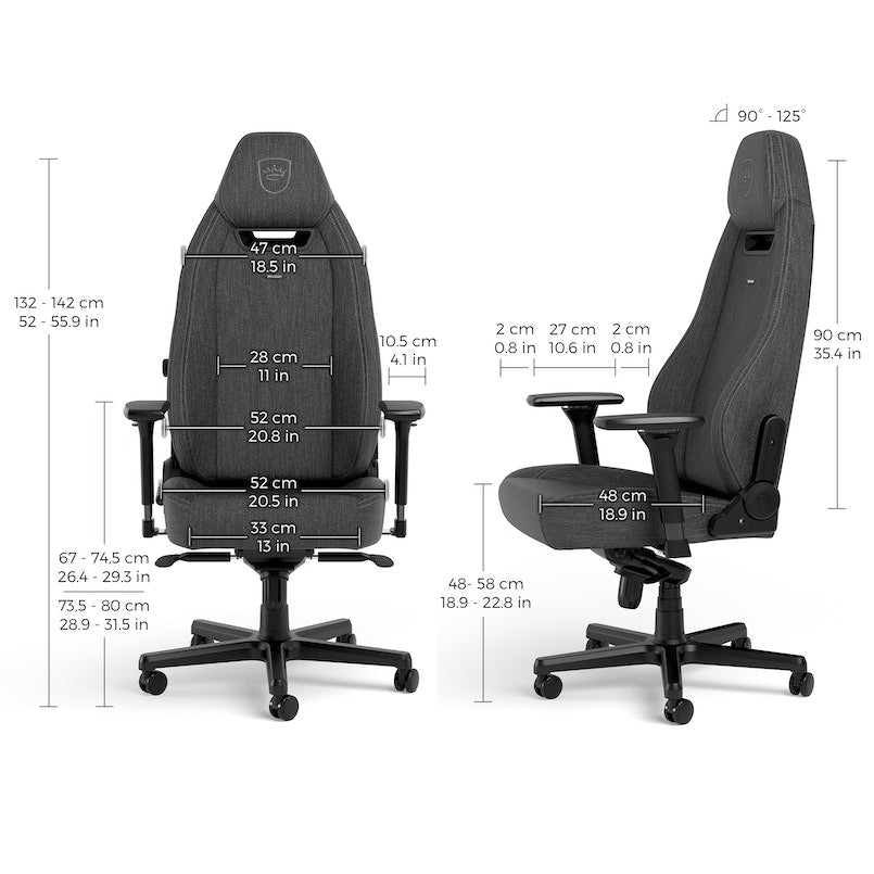 noblechairs Bürostuhl Legend – 52 × 48 × 142 cm, 150 kg, anthrazit